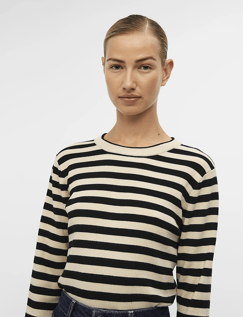 Object - OBJESTER SLI L/S KNIT PULLOVER NOOS - stickade tröjor - sandshell - 4