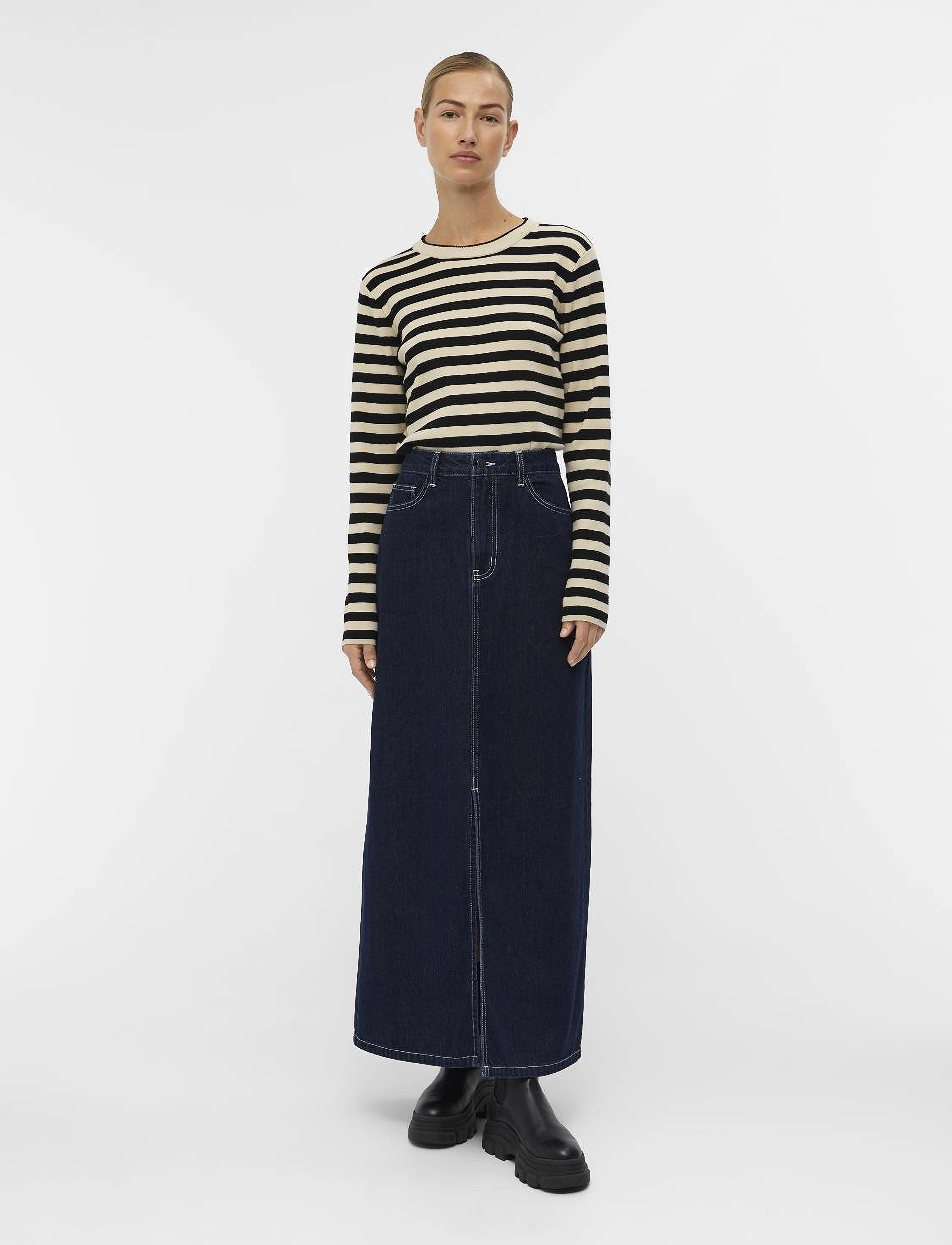 Object - OBJESTER SLI L/S KNIT PULLOVER NOOS - neulepuserot - sandshell - 5