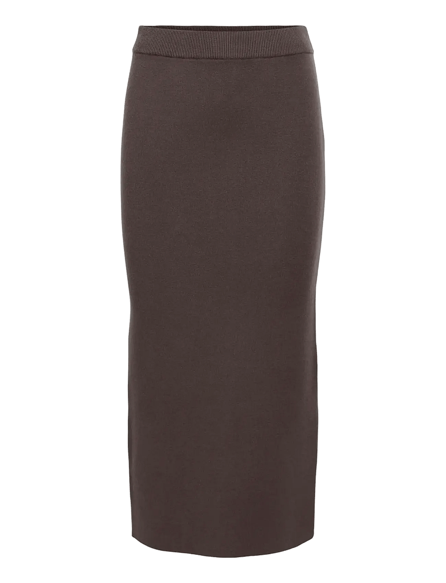 Object - OBJREYNARD HW KNIT SKIRT NOOS - seal brown - 1