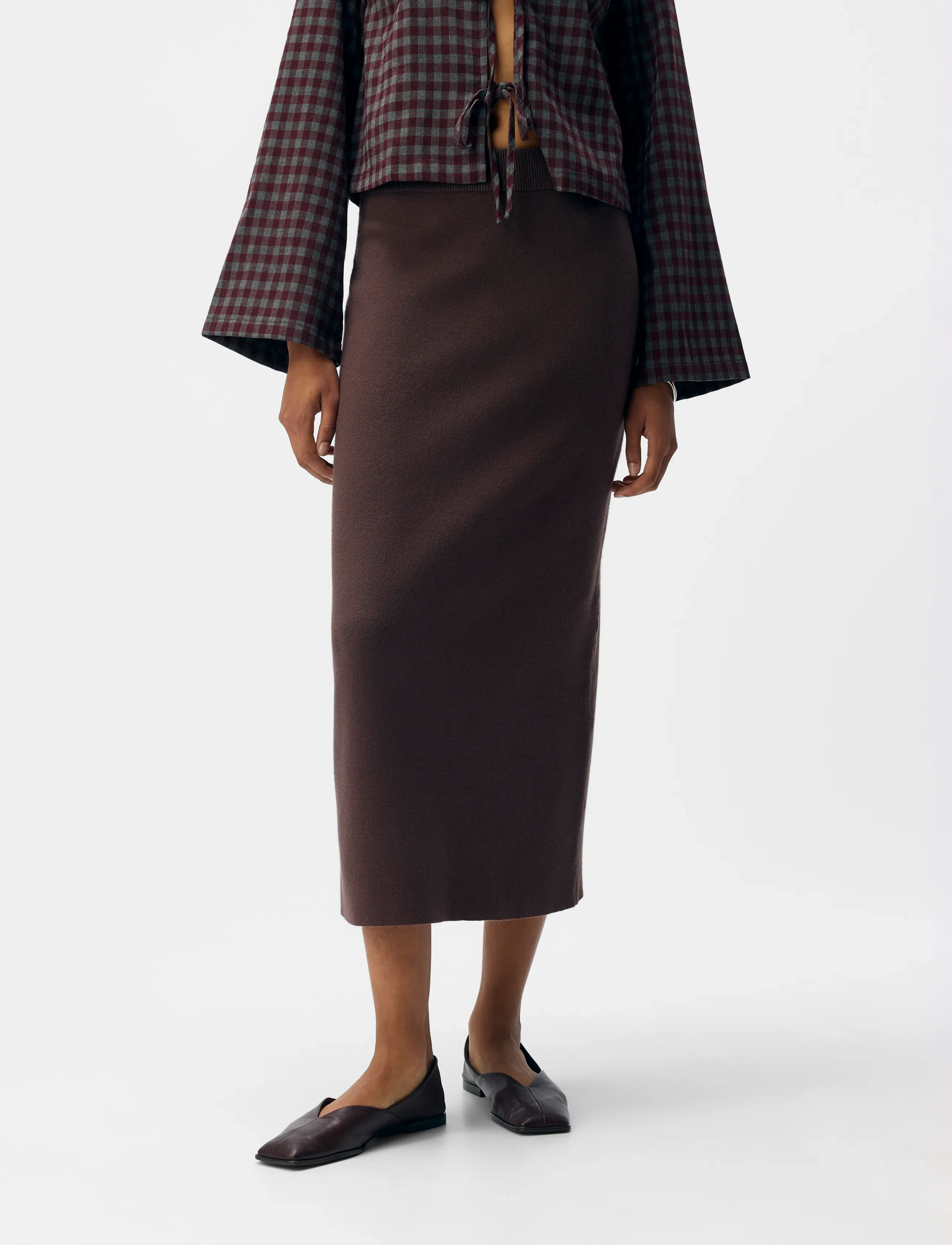 Object OBJREYNARD HW KNIT SKIRT NOOS - Object - SEAL BROWN / brown