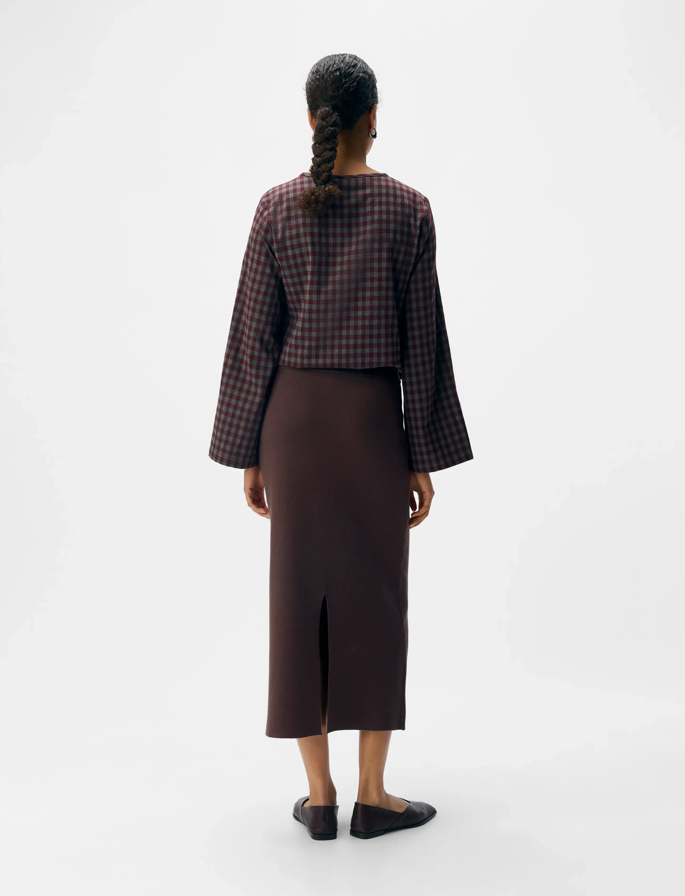 Object - OBJREYNARD HW KNIT SKIRT NOOS - seal brown - 2