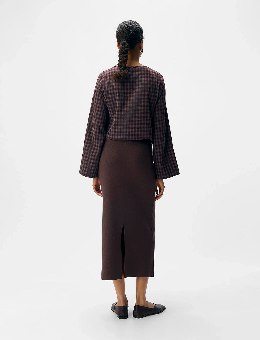 Object - OBJREYNARD HW KNIT SKIRT NOOS - seal brown - 2