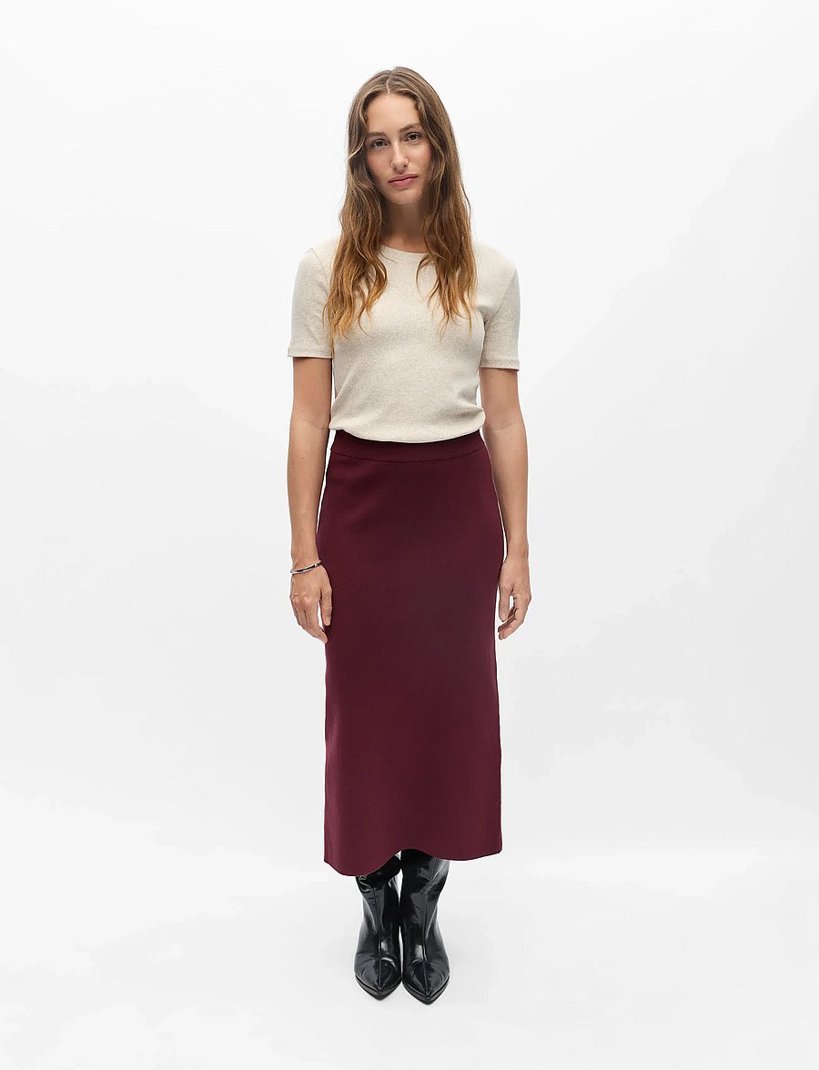 Object - OBJREYNARD HW KNIT SKIRT NOOS - stickade kjolar - windsor wine - 0