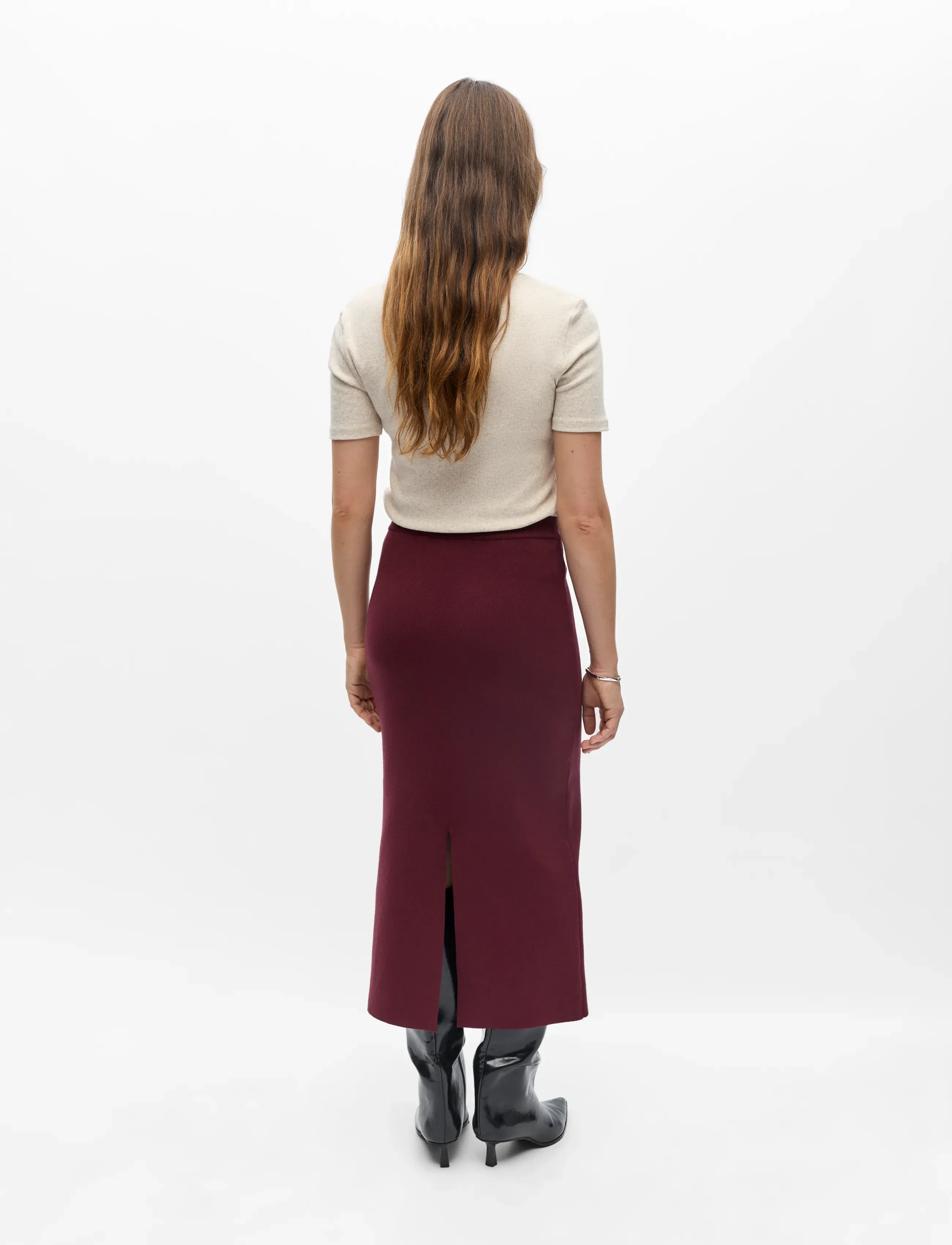 Object - OBJREYNARD HW KNIT SKIRT NOOS - windsor wine - 2