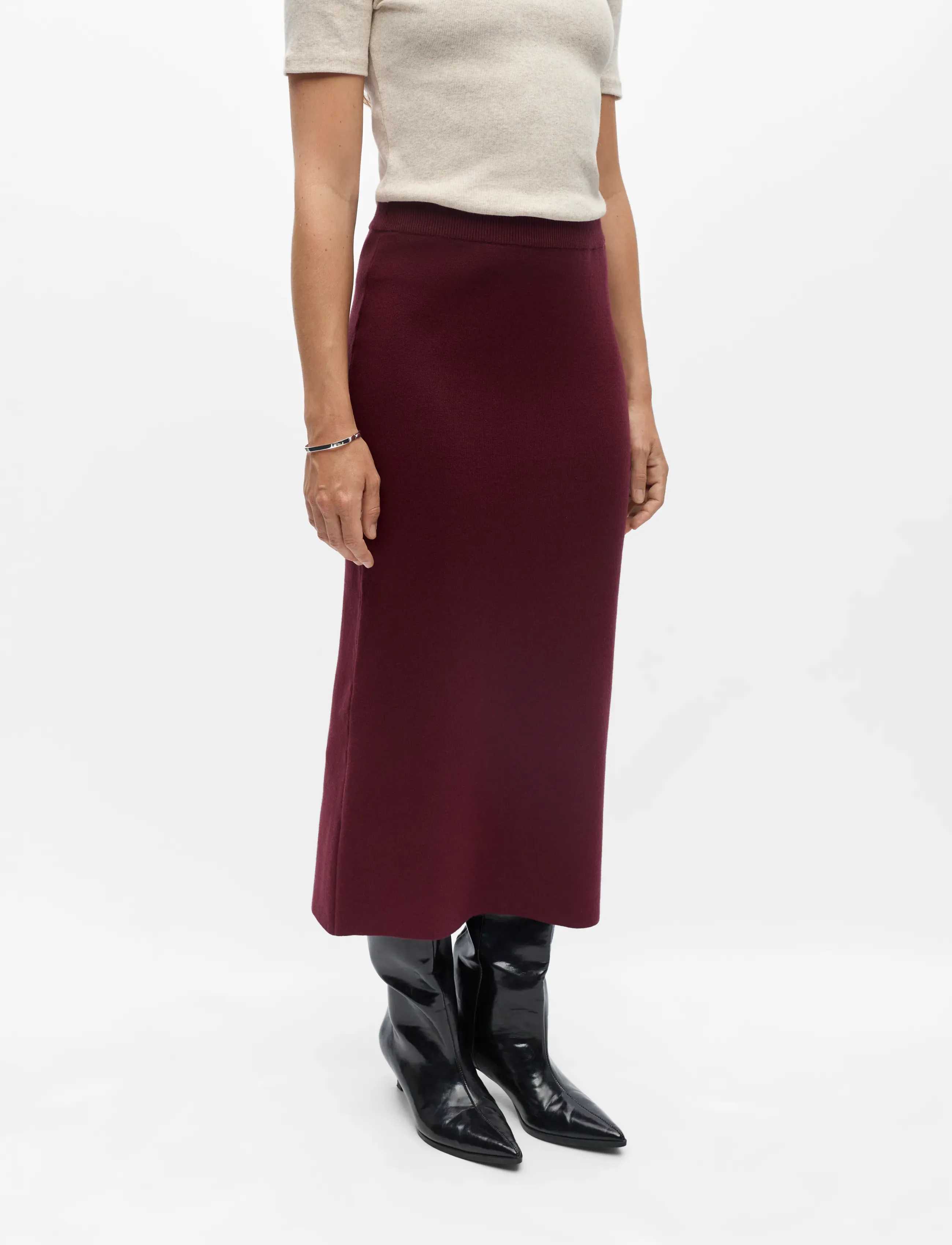Object - OBJREYNARD HW KNIT SKIRT NOOS - windsor wine - 3