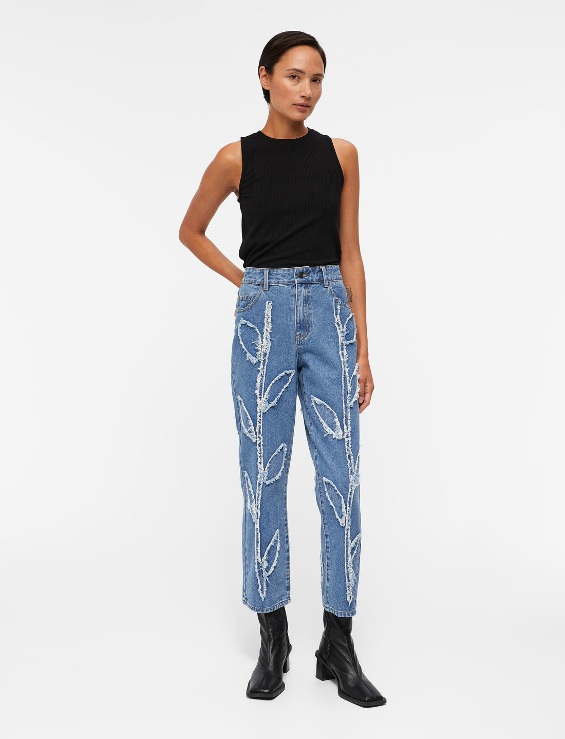 Object Objmoji Fray Mw Ankle Jeans E Aw Fair 23 Straight jeans Boozt
