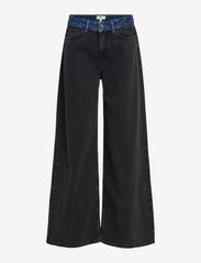 Object - OBJMOJI BEATE MW WIDE JEANS E AW FAIR 23 - jeans met wijde pijpen - black denim - 0