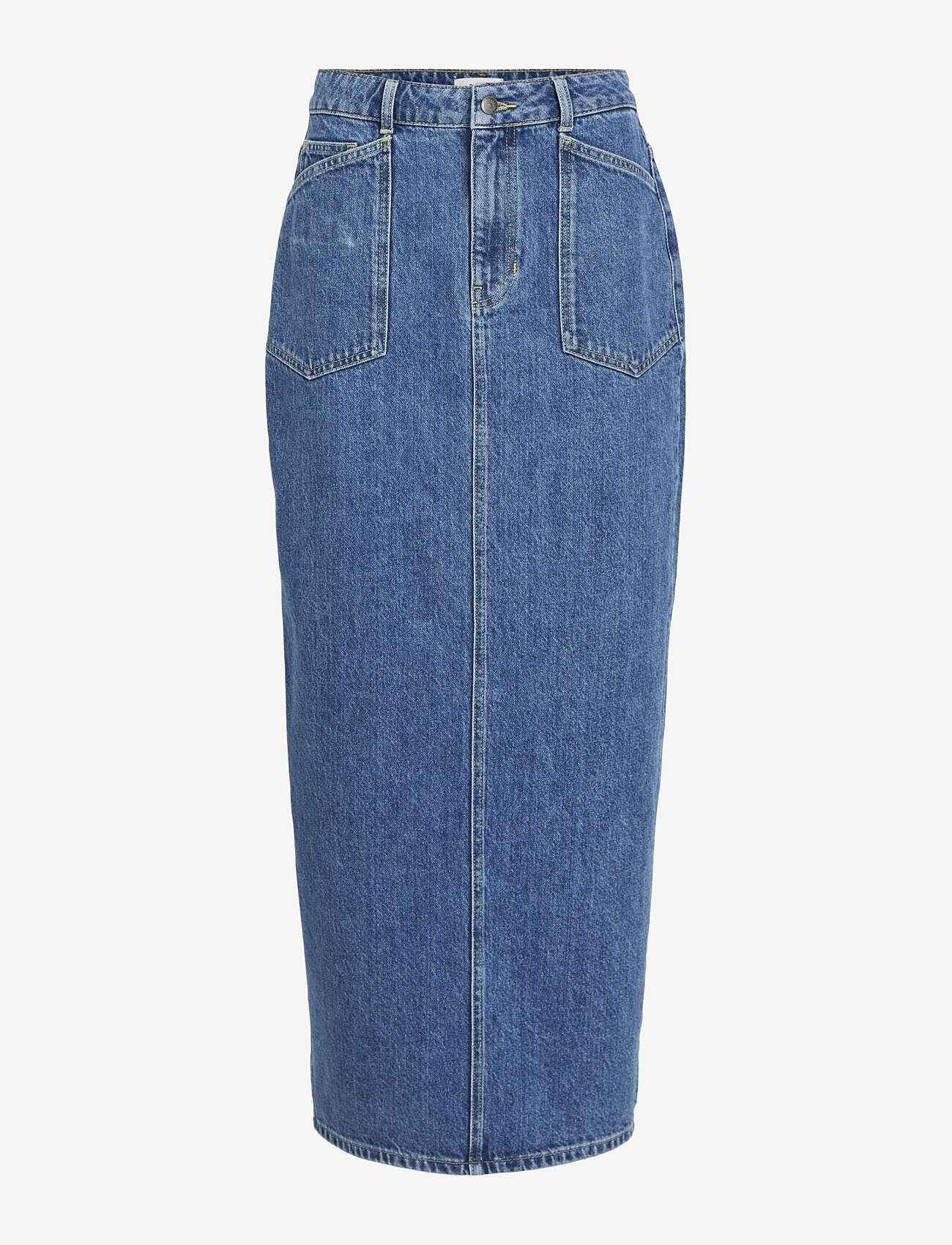Object - OBJTHYLANE LONG DENIM SKIRT 131 DIV - denimnederdele - medium blue denim - 1
