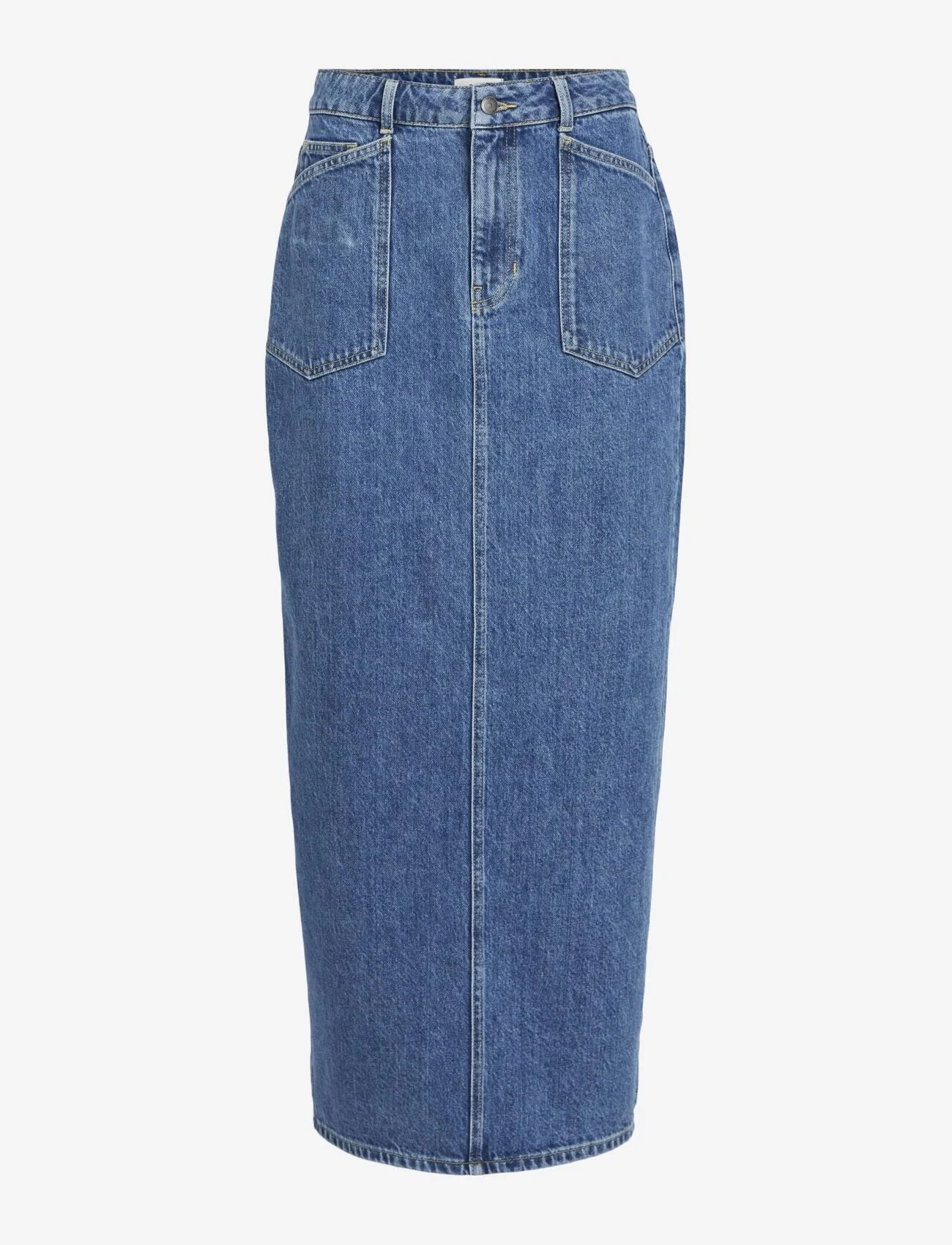 Object - OBJTHYLANE LONG DENIM SKIRT 131 DIV - jeansowe spódnice - medium blue denim - 0