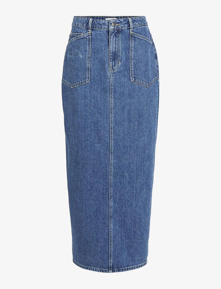 Object - OBJTHYLANE LONG DENIM SKIRT 131 DIV - denim skirts - medium blue denim - 1