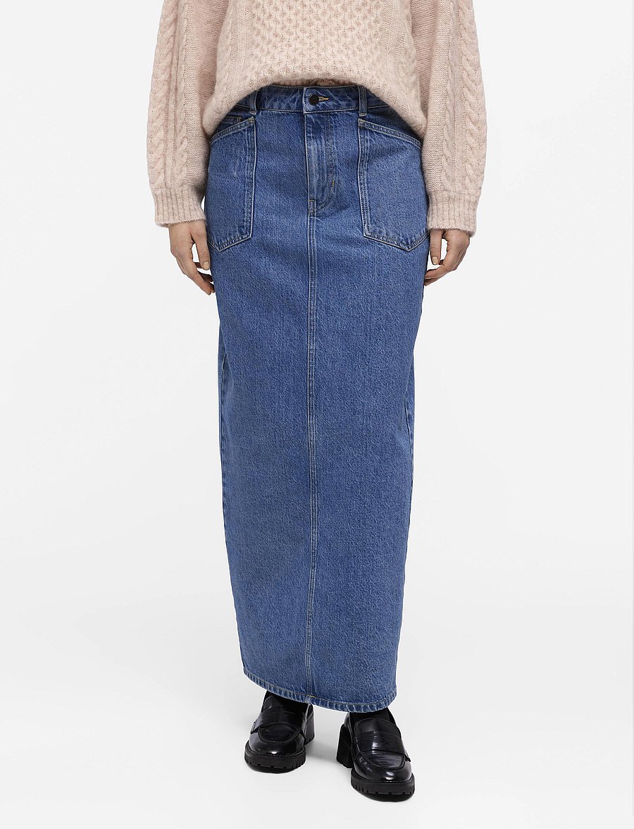 Object - OBJTHYLANE LONG DENIM SKIRT 131 DIV - denim skirts - medium blue denim - 0