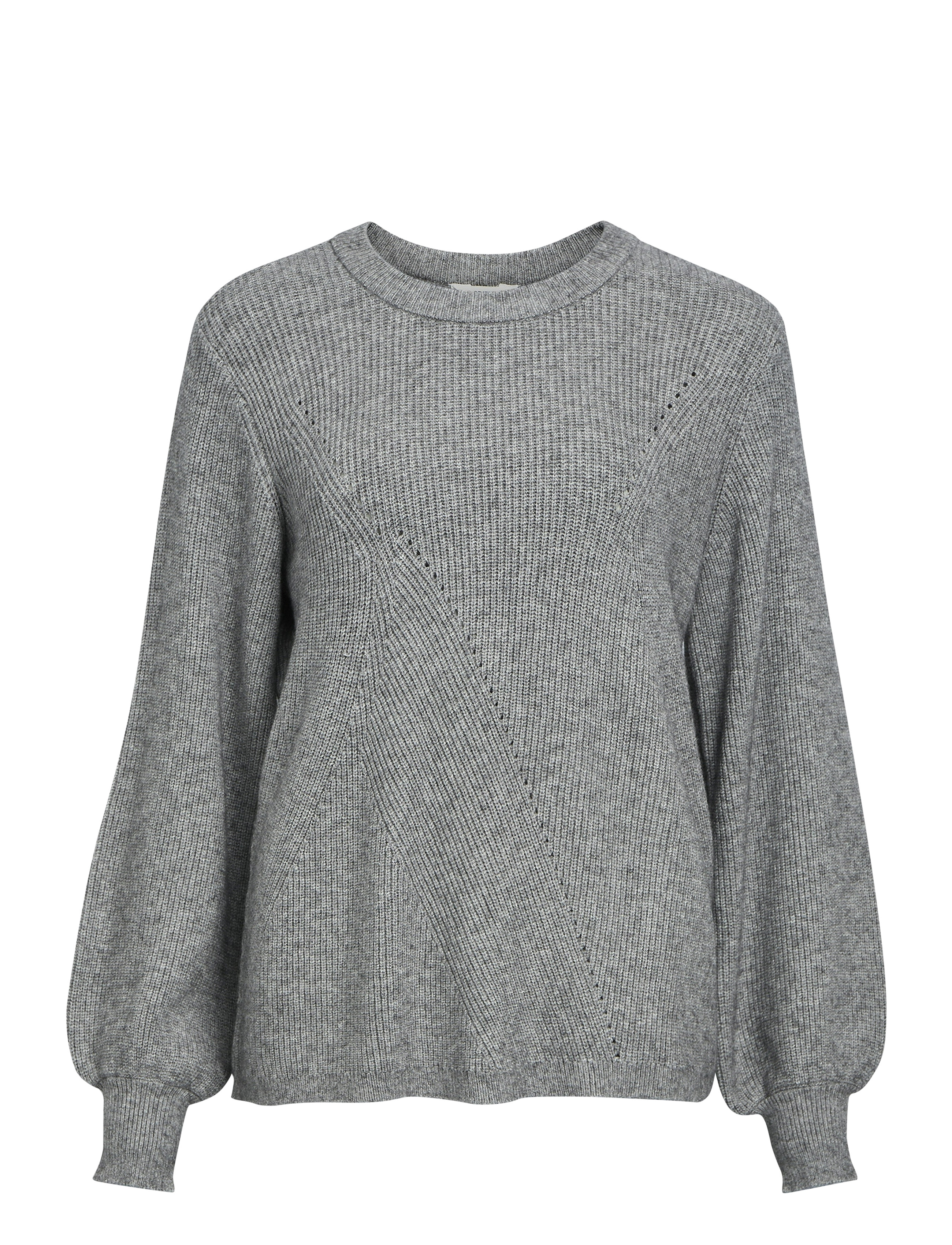 OBJECT Objditte Re L/S Knit Pullover Noos Grau - XS - Damen