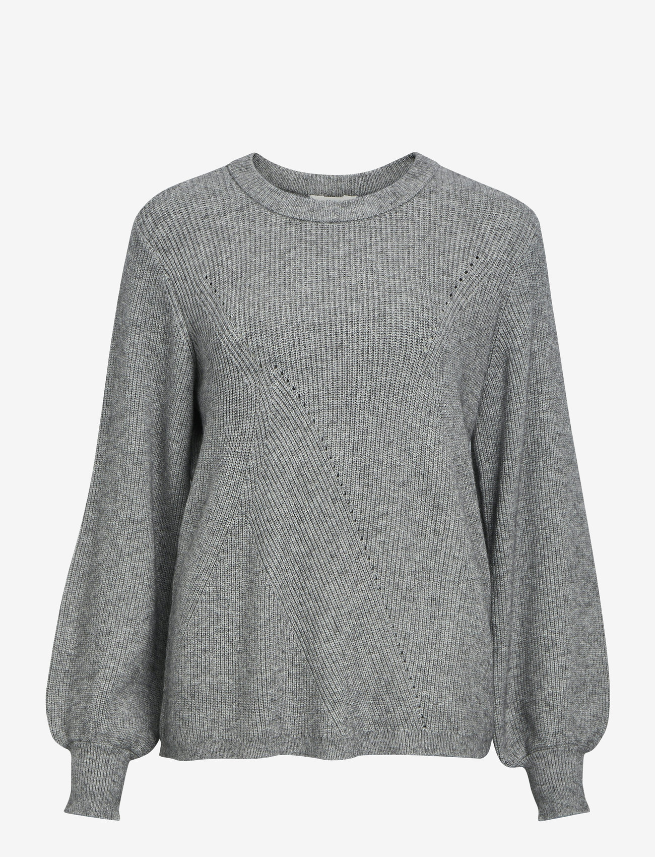 Object - OBJDITTE RE L/S KNIT PULLOVER NOOS - sügisesed riided - medium grey melange - 0