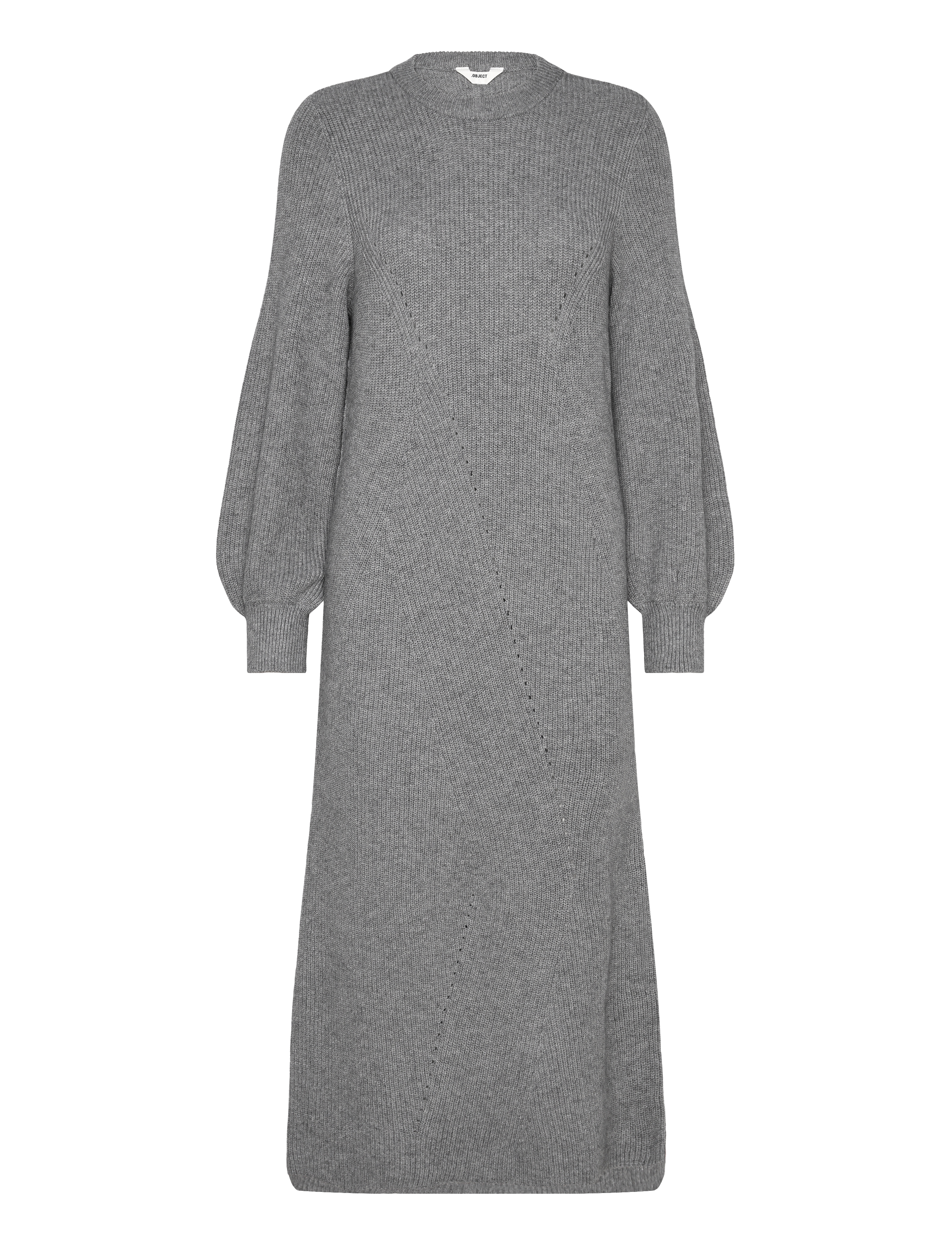 OBJDITTE RE L/S KNIT MIDI DRESS NOOS - MEDIUM GREY MELANGE
