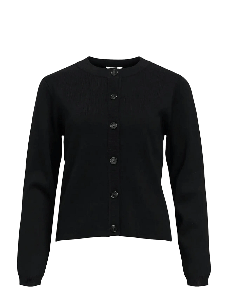 Object - OBJESTER SLI L/S KNIT CARDIGAN NOOS - strickjacken - black - 1
