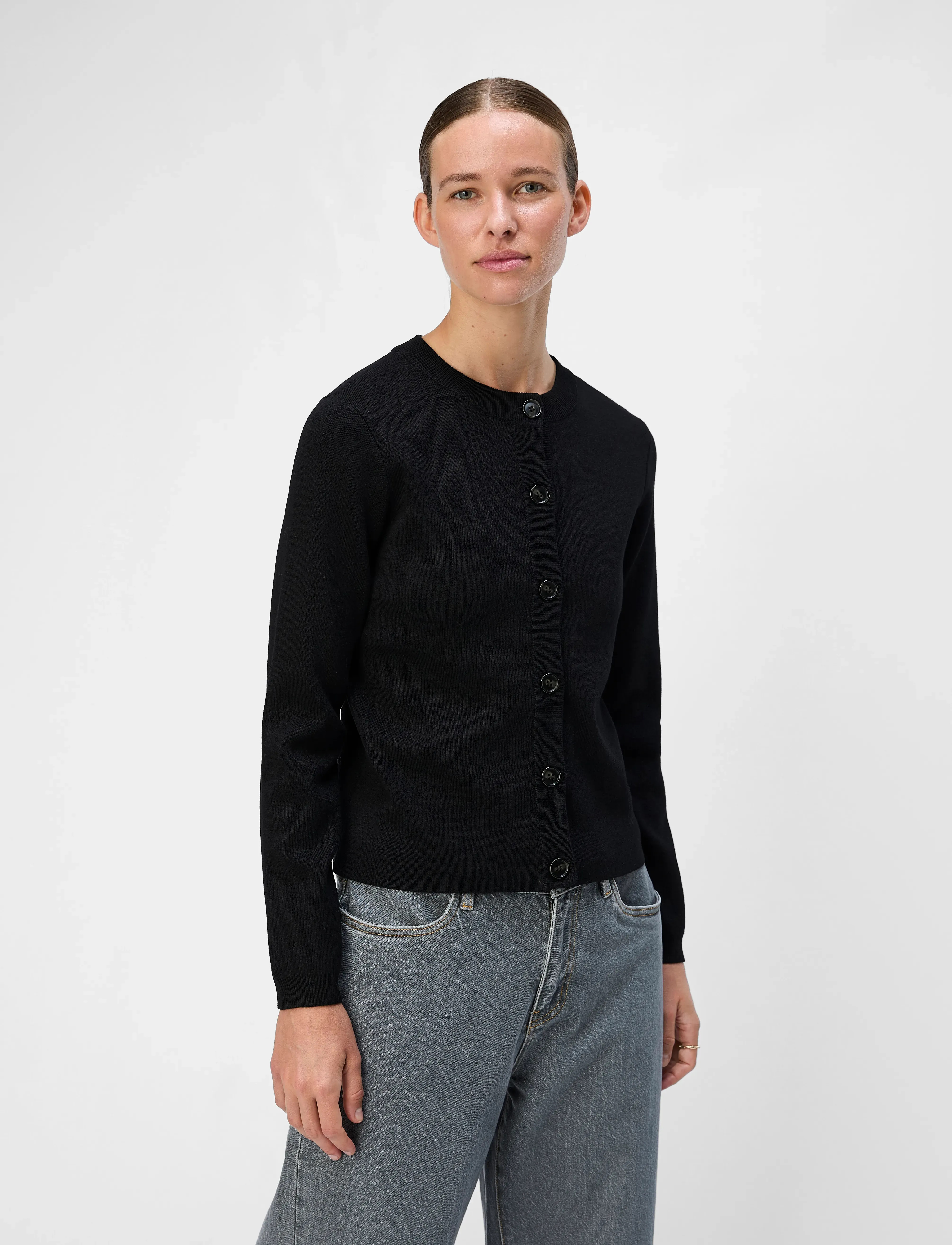 Object Objester Sli L/S Knit Cardigan Noos, XS, Knitwear, Schwarz - Cardigans, Frauen
