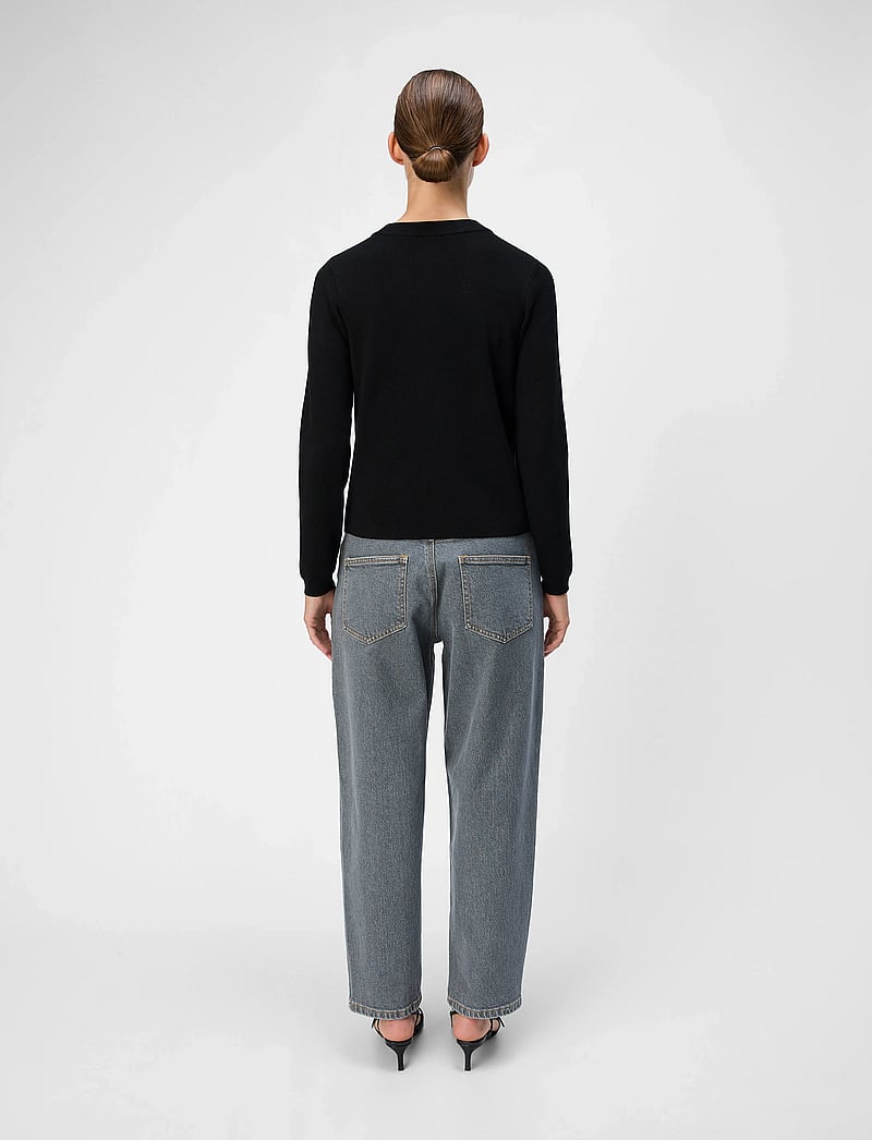 Object - OBJESTER SLI L/S KNIT CARDIGAN NOOS - koftor - black - 3