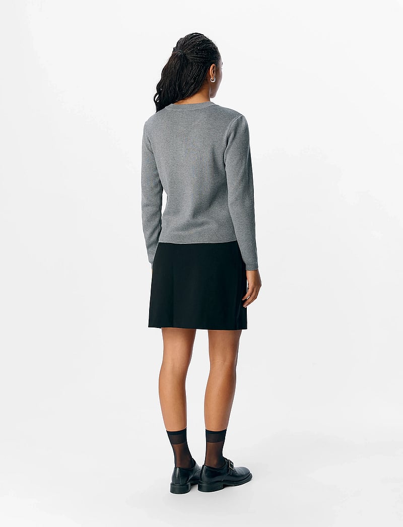 Object - OBJESTER SLI L/S KNIT CARDIGAN NOOS - koftor - medium grey melange - 3