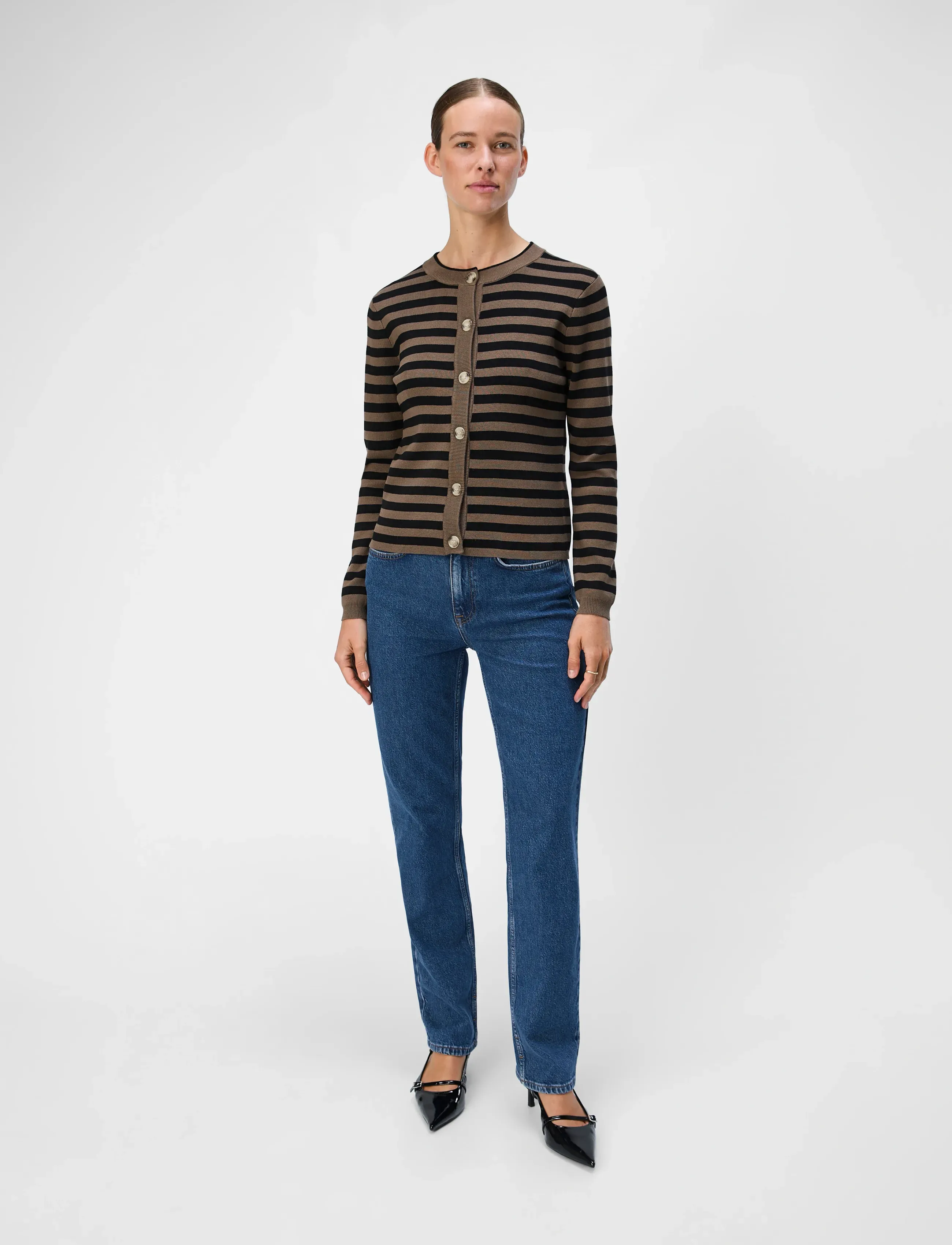 Object - OBJESTER SLI L/S KNIT CARDIGAN NOOS - kardiganid - morel - 5