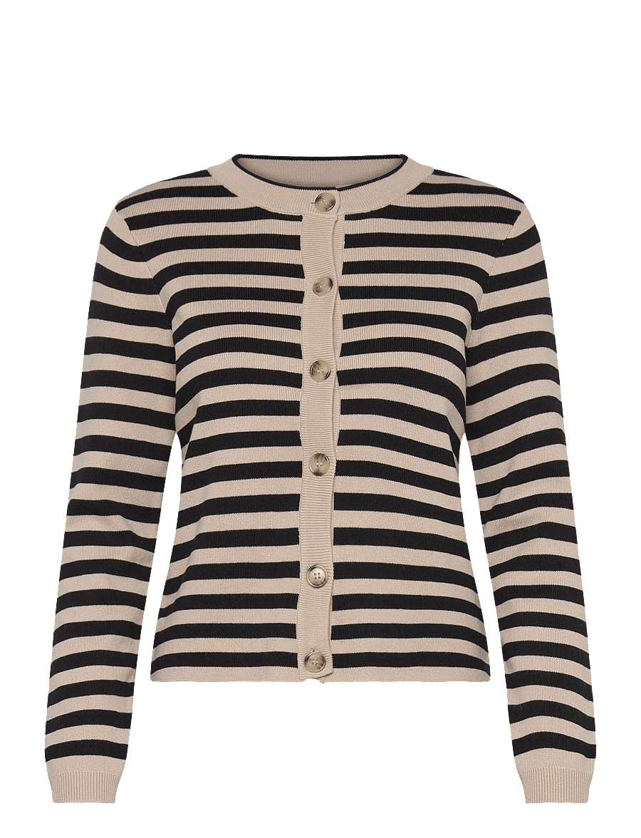 Object - OBJESTER SLI L/S KNIT CARDIGAN NOOS - kardiganid - sandshell - 1