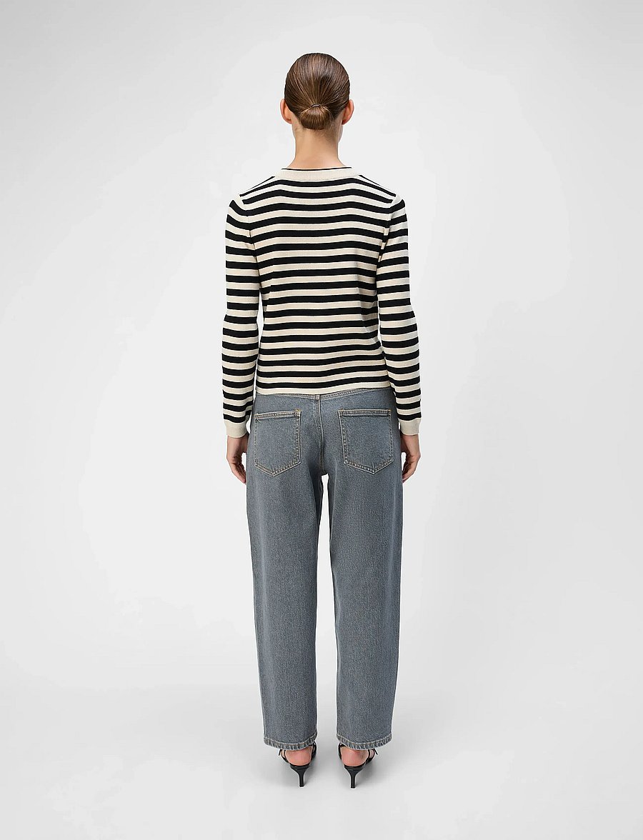 Object - OBJESTER SLI L/S KNIT CARDIGAN NOOS - kardiganid - sandshell - 3