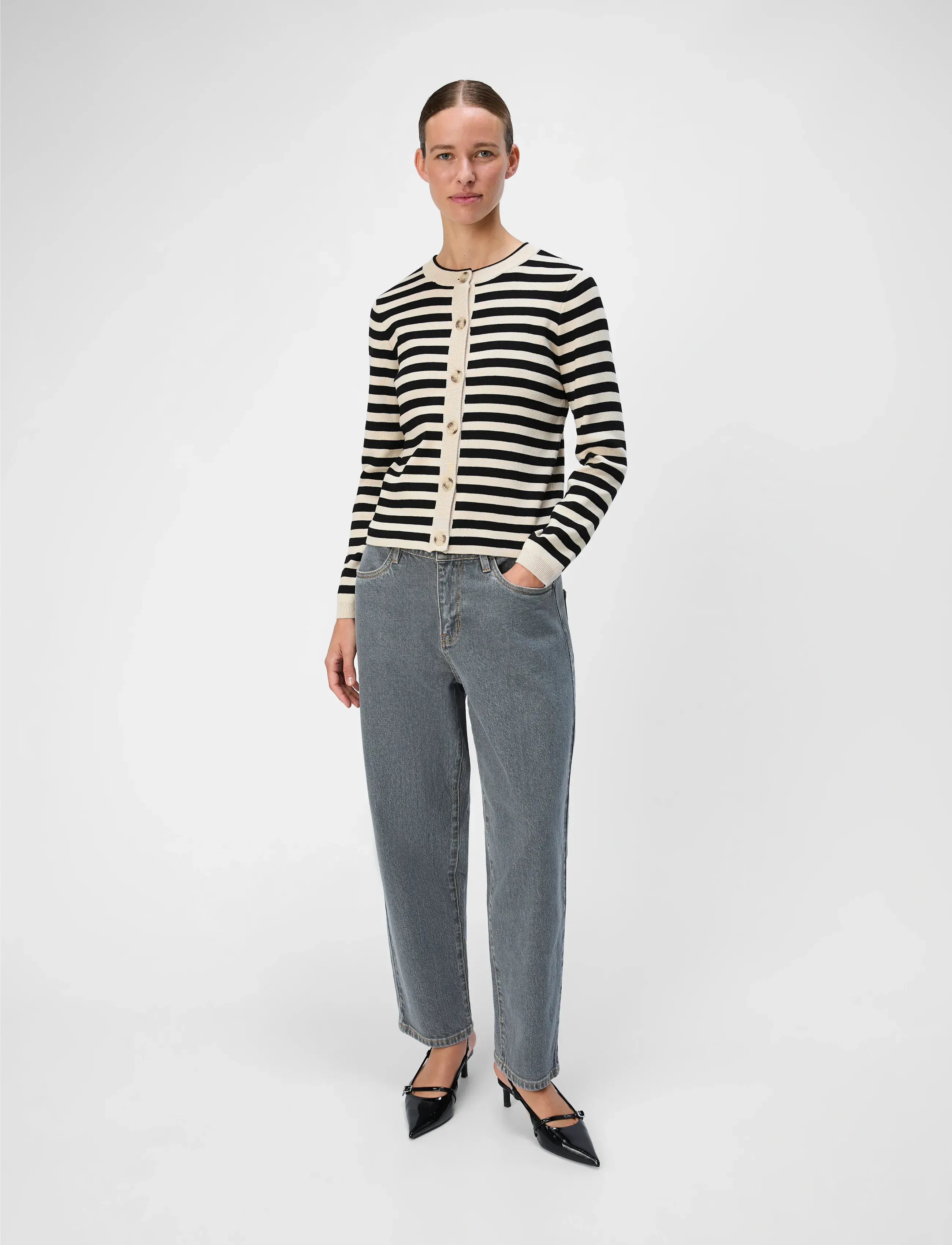 Object - OBJESTER SLI L/S KNIT CARDIGAN NOOS - cardigans - sandshell - 4