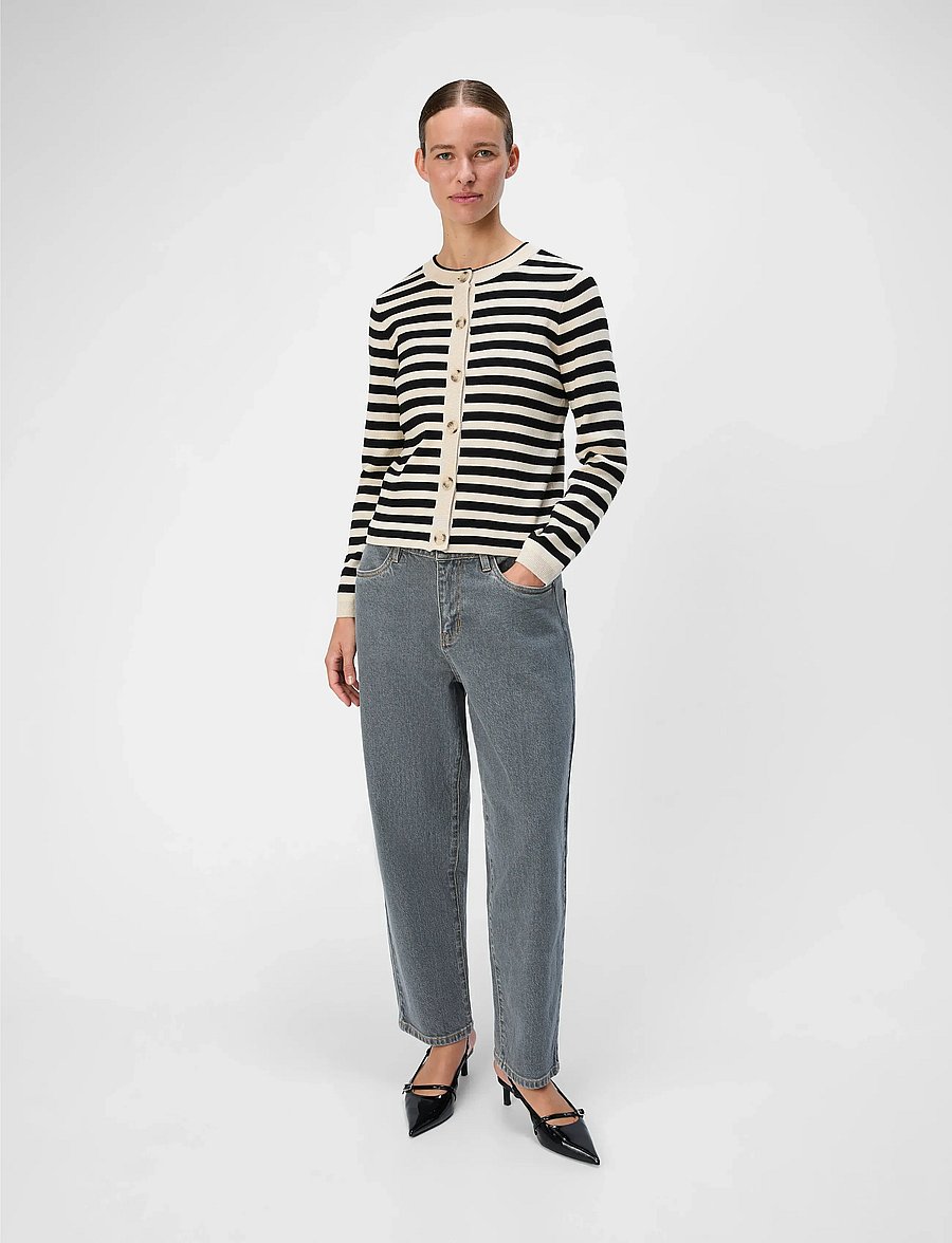 Object - OBJESTER SLI L/S KNIT CARDIGAN NOOS - kardiganid - sandshell - 4