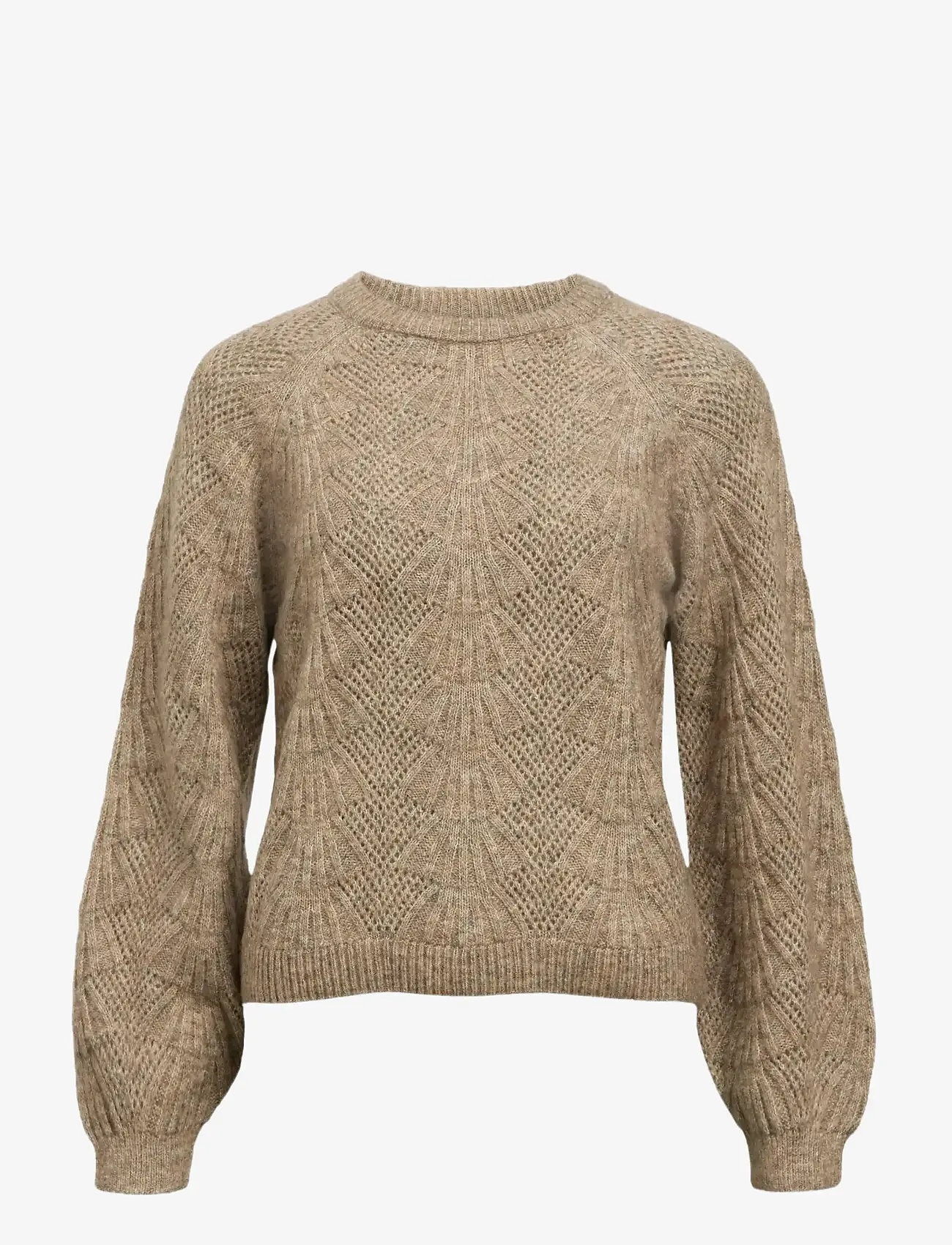 Object - OBJFLORA RE L/S KNIT PULLOVER NOOS - herbstliche kleidung - desert taupe - 0