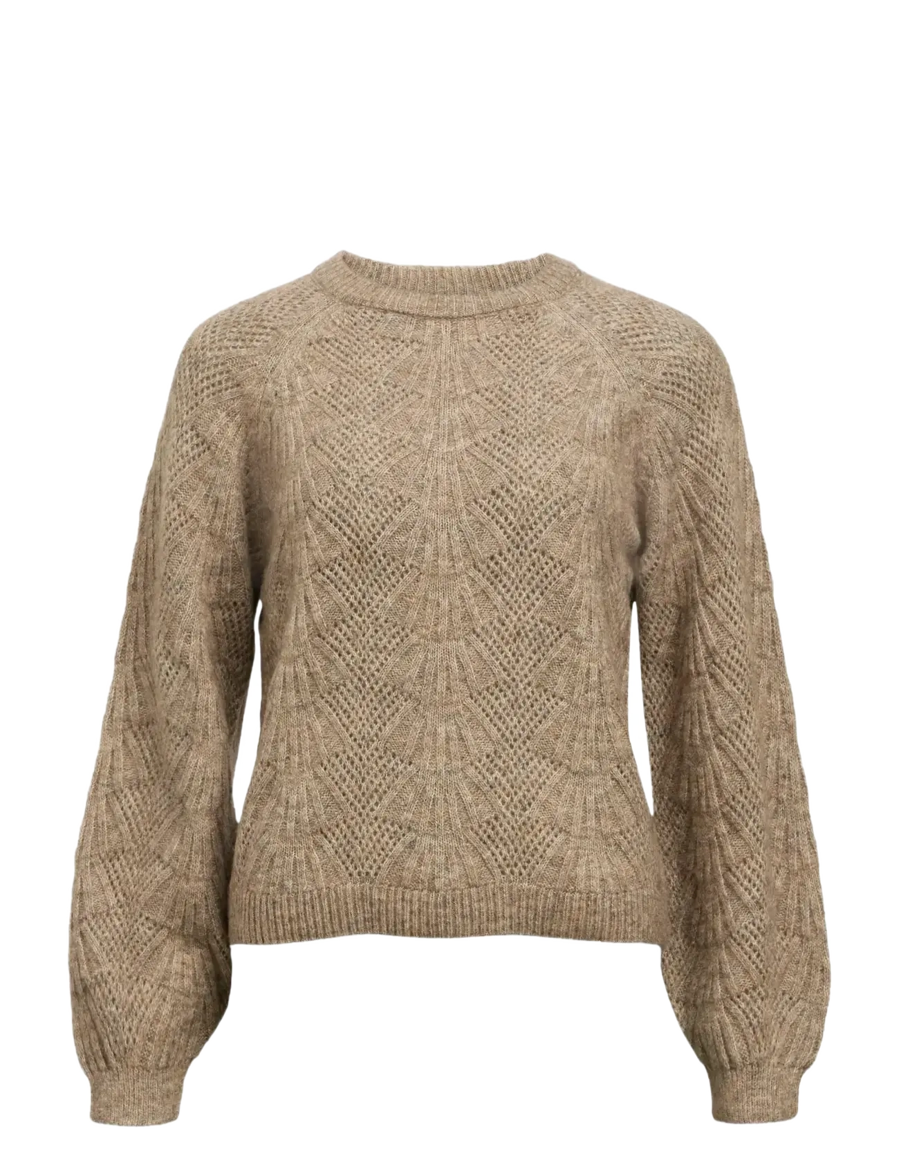 Object OBJFLORA RE L/S KNIT PULLOVER NOOS - Pullover - DESERT TAUPE / beige