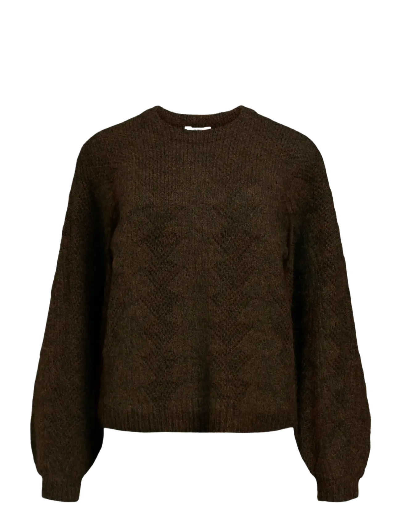 Object OBJFLORA RE L/S KNIT PULLOVER NOOS - Pullover - SEAL BROWN / brown