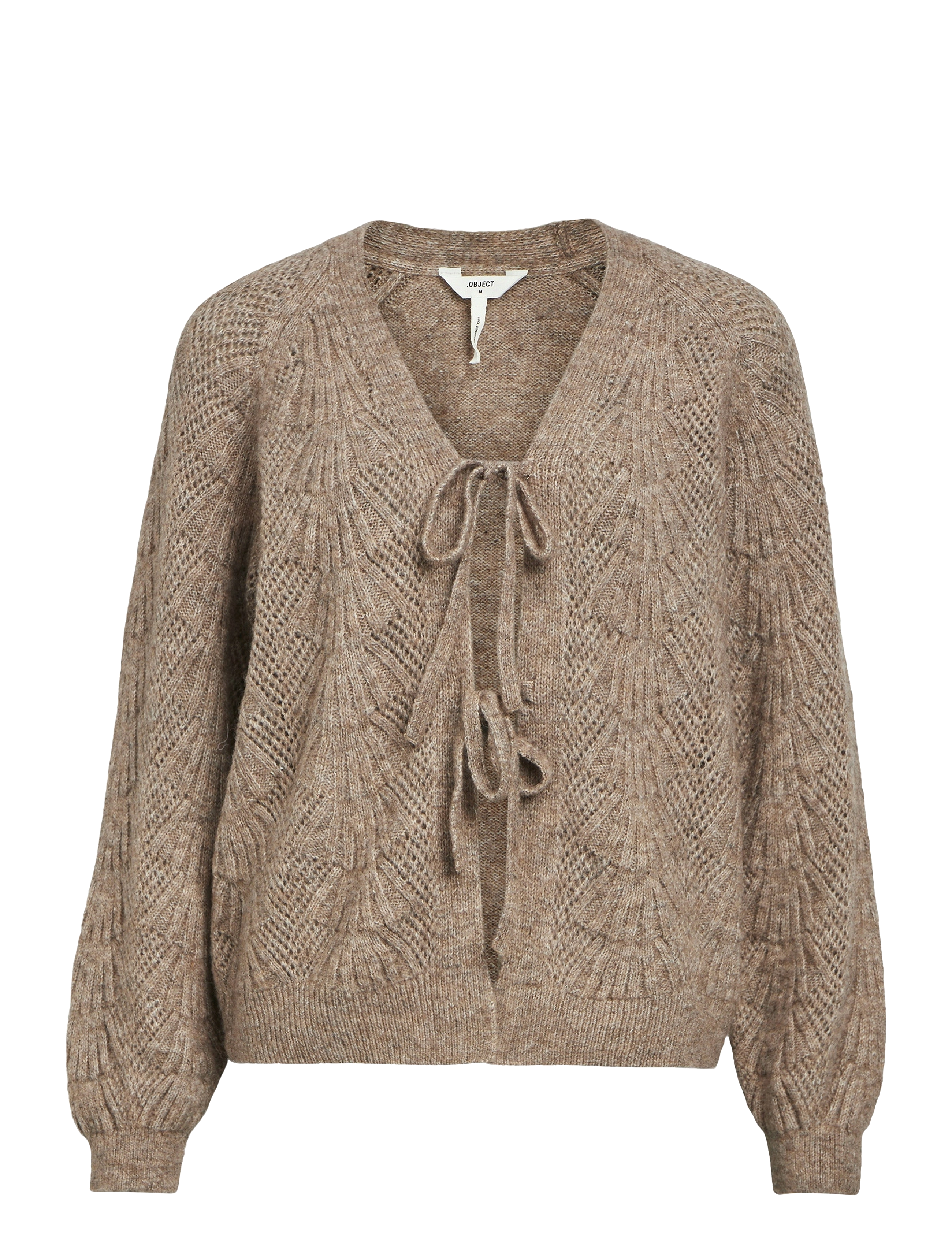 Object OBJFLORA RE L/S KNIT CARDIGAN NOOS - Kleidung - DESERT TAUPE / brown