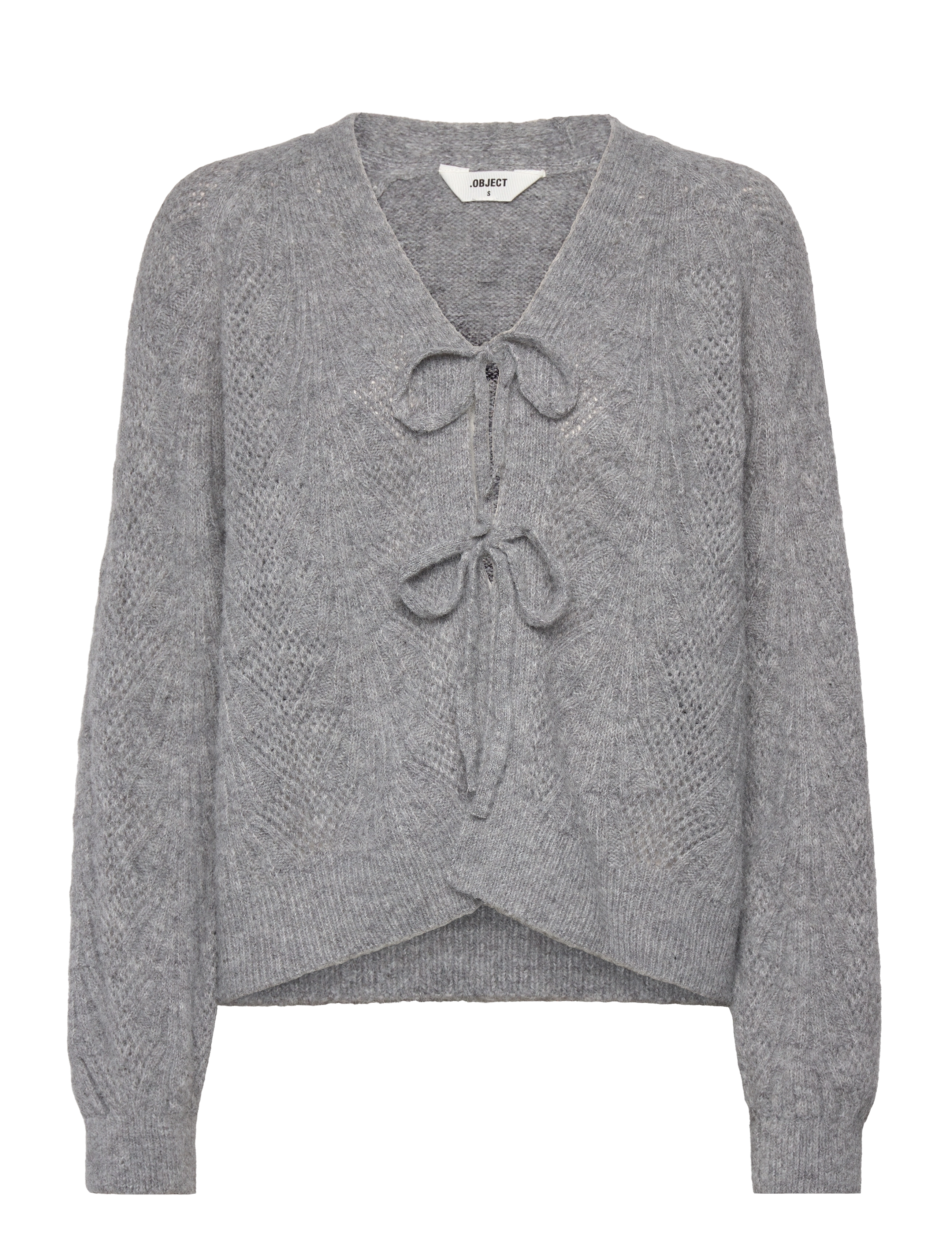 OBJECT Objflora Re L/S Knit Cardigan Noos Grau - XL - Damen