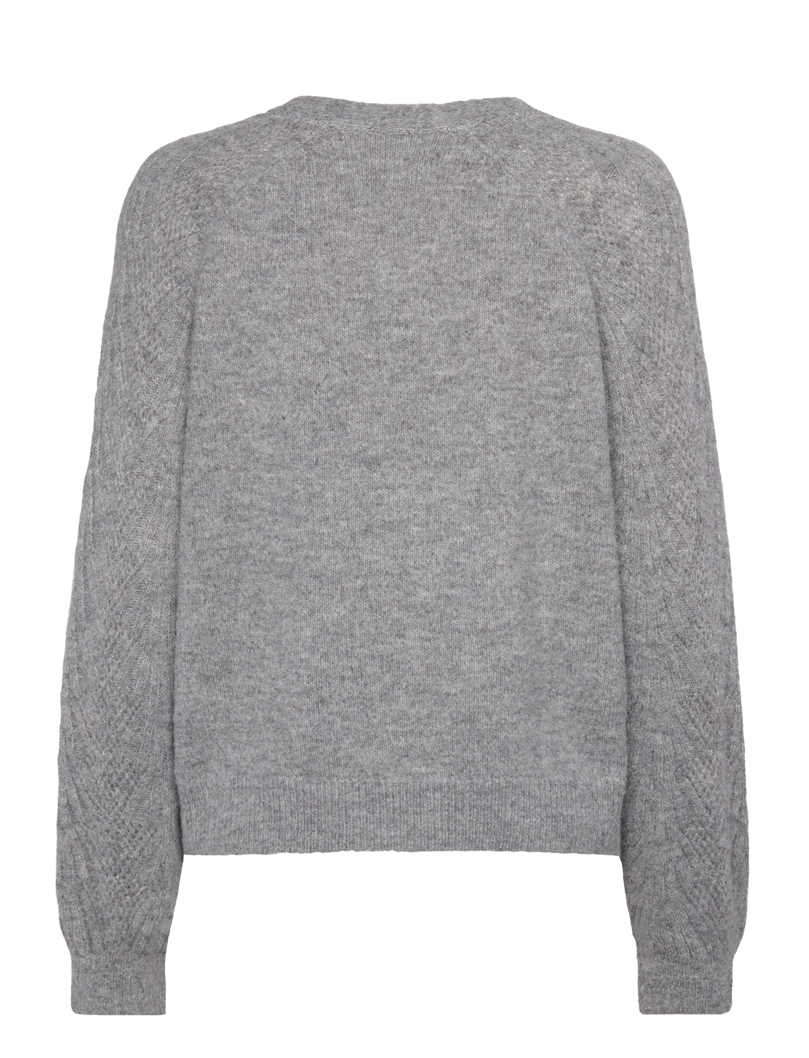 Object - OBJFLORA RE L/S KNIT CARDIGAN NOOS - kardiganid - medium grey melange - 2