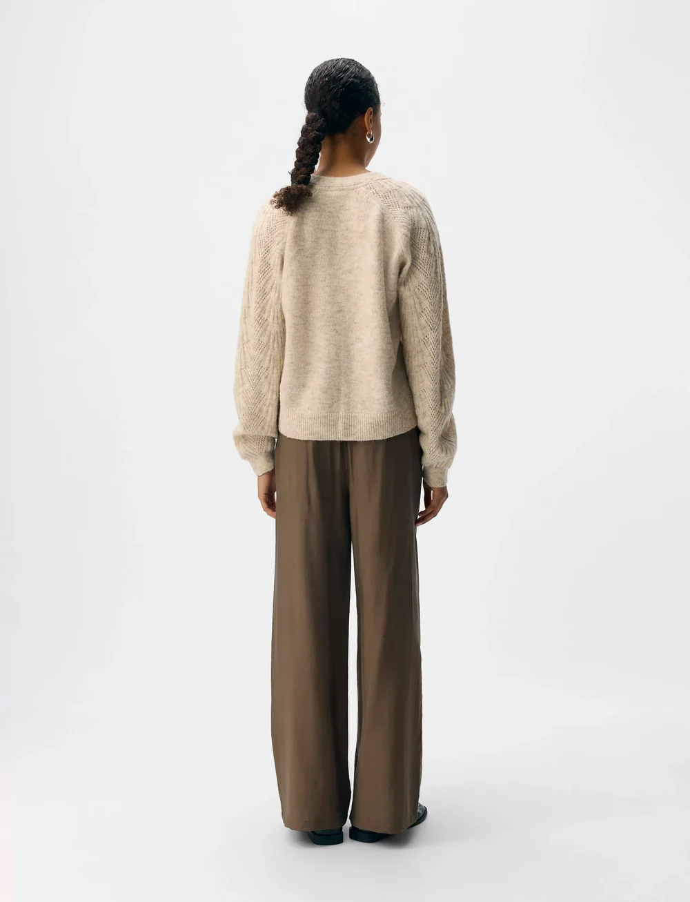 Object - OBJFLORA RE L/S KNIT CARDIGAN NOOS - cardigans - white sand - 2