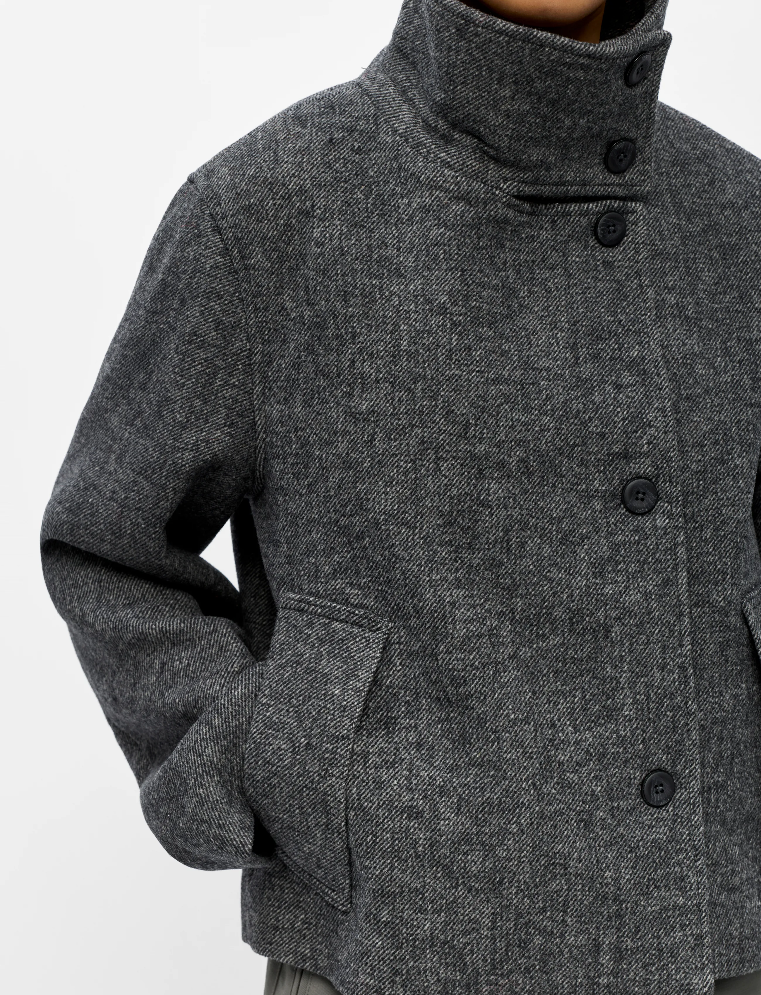 Object - OBJRIKI RE SHORT JACKET NOOS - wool jackets - black - 4
