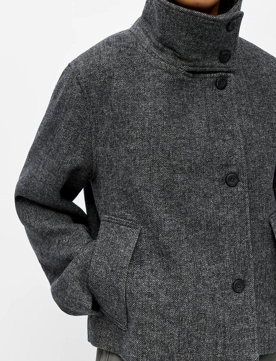 Object - OBJRIKI RE SHORT JACKET NOOS - wool jackets - black - 4