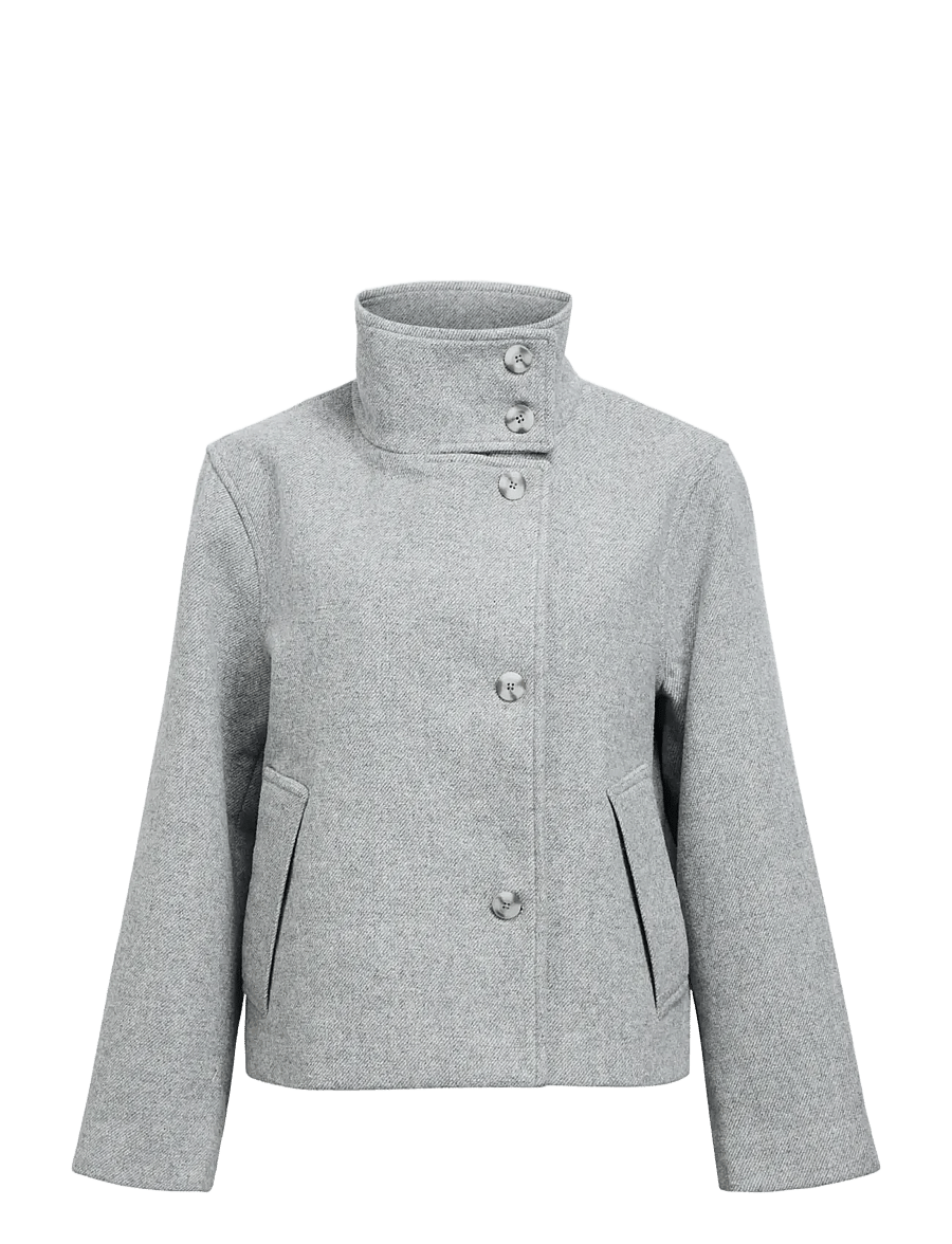 Object - OBJRIKI RE SHORT JACKET NOOS - wolljacken - medium grey melange - 1