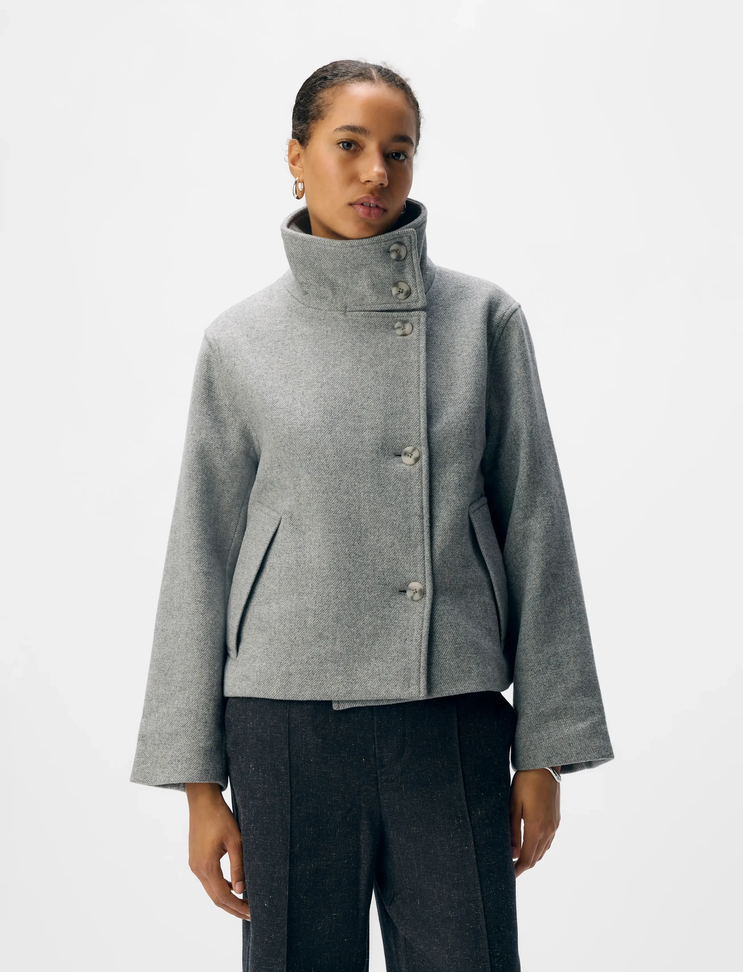 Object - OBJRIKI RE SHORT JACKET NOOS - wolljacken - medium grey melange - 3