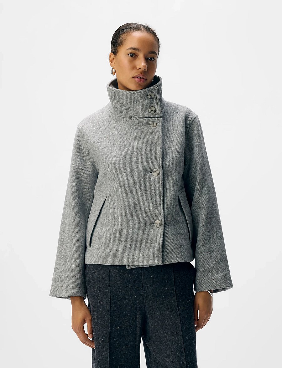 Object - OBJRIKI RE SHORT JACKET NOOS - wolljacken - medium grey melange - 3