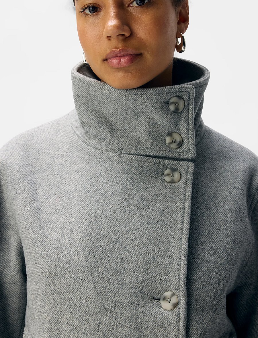 Object - OBJRIKI RE SHORT JACKET NOOS - wolljacken - medium grey melange - 4