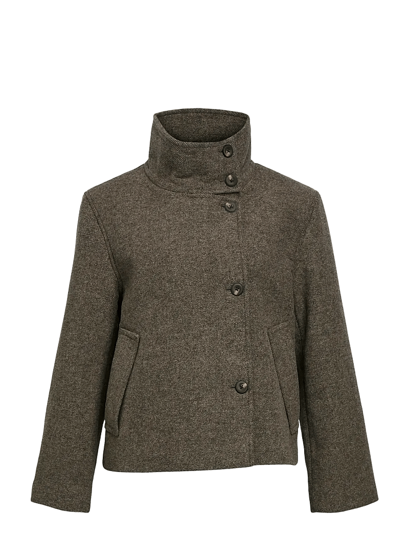 Object - OBJRIKI RE SHORT JACKET NOOS - wolljacken - morel - 1