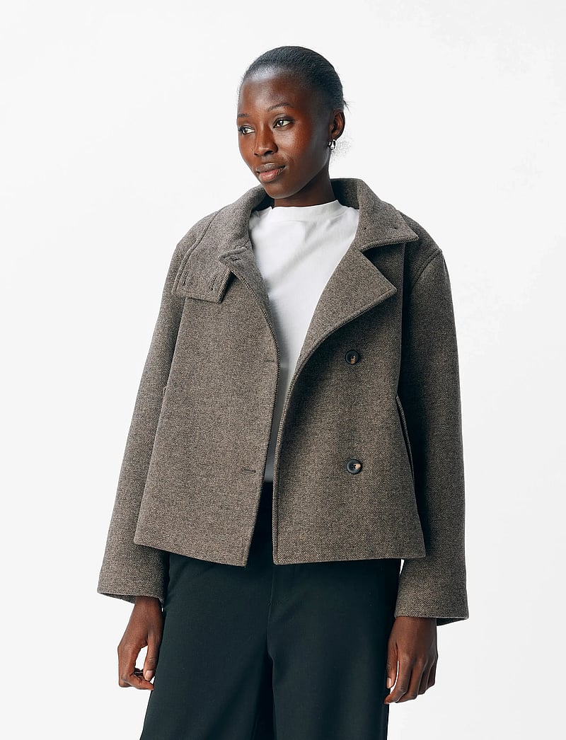 Object - OBJRIKI RE SHORT JACKET NOOS - wolljacken - morel - 0