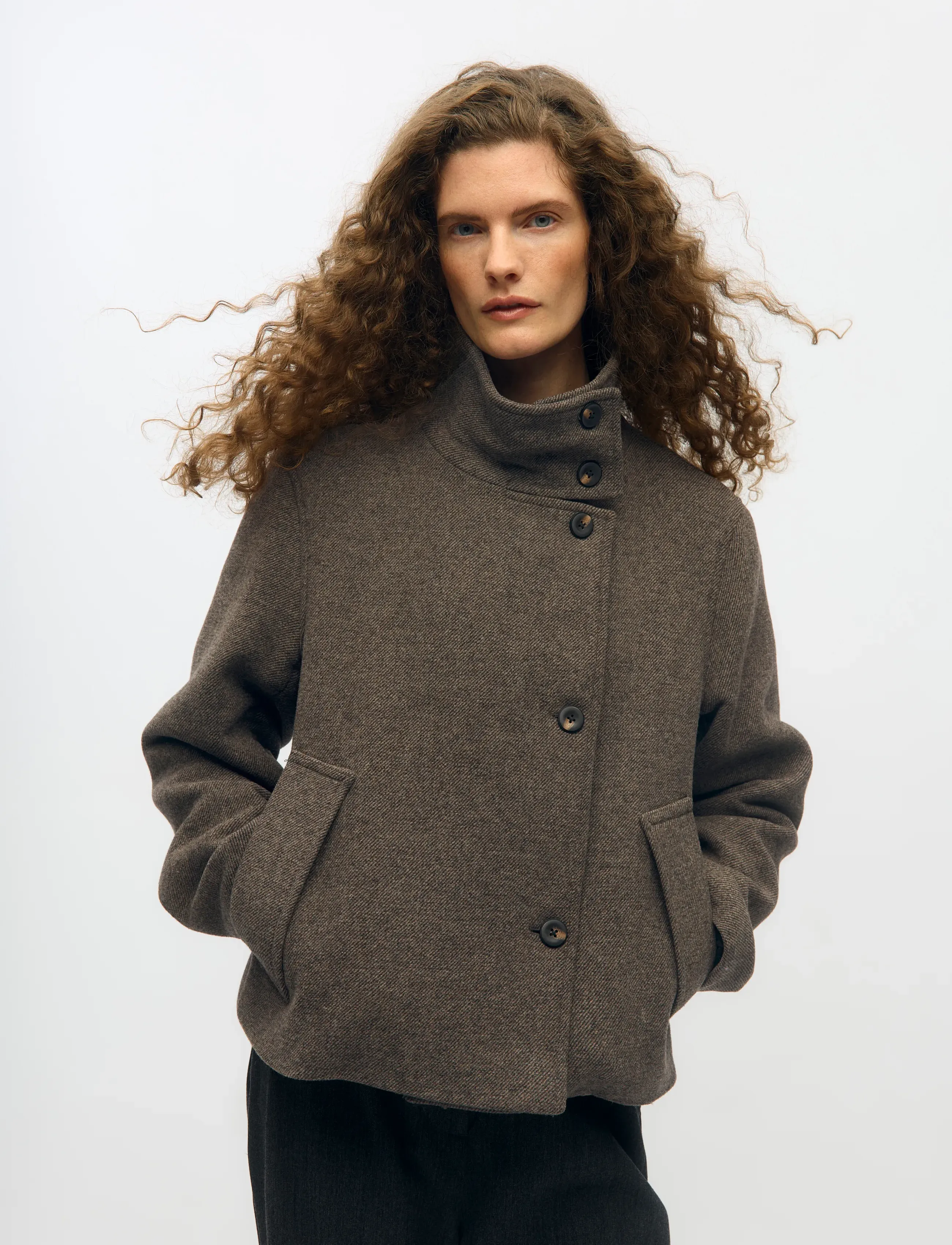 Object - OBJRIKI RE SHORT JACKET NOOS - fall jackets - morel - 2