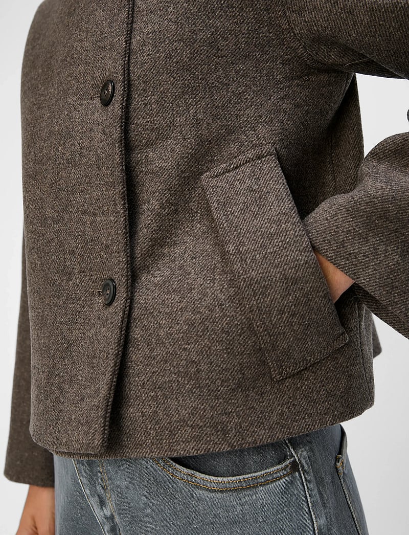 Object - OBJRIKI RE SHORT JACKET NOOS - wolljacken - morel - 4