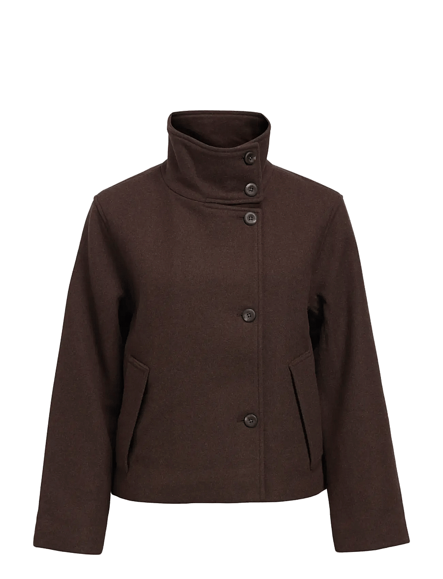 Object - OBJRIKI RE SHORT JACKET NOOS - wolljacken - seal brown - 1
