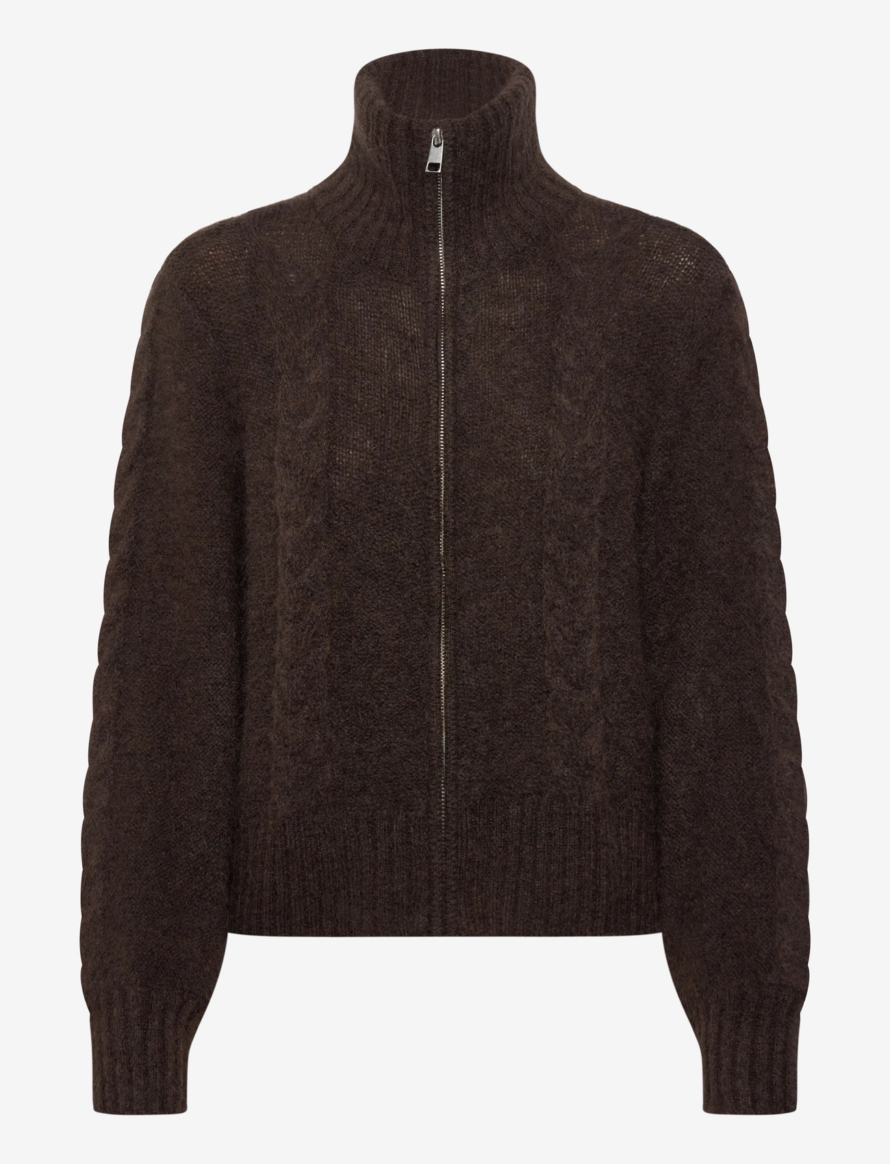 Object - OBJNETE LO KNIT CARDIGAN NOOS - cardigans - seal brown - 0