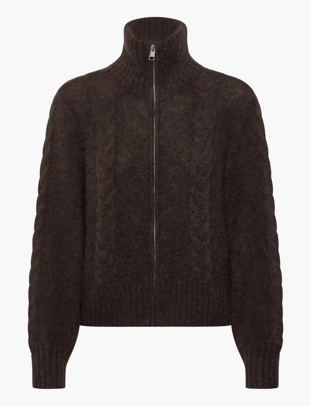 Object - OBJNETE LO KNIT CARDIGAN NOOS - cardigans - seal brown - 0