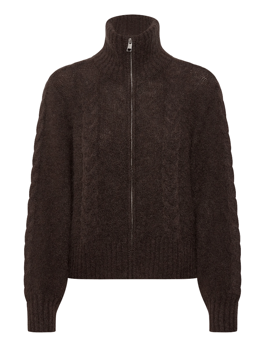 Object - OBJNETE LO KNIT CARDIGAN NOOS - kardigani - seal brown - 0