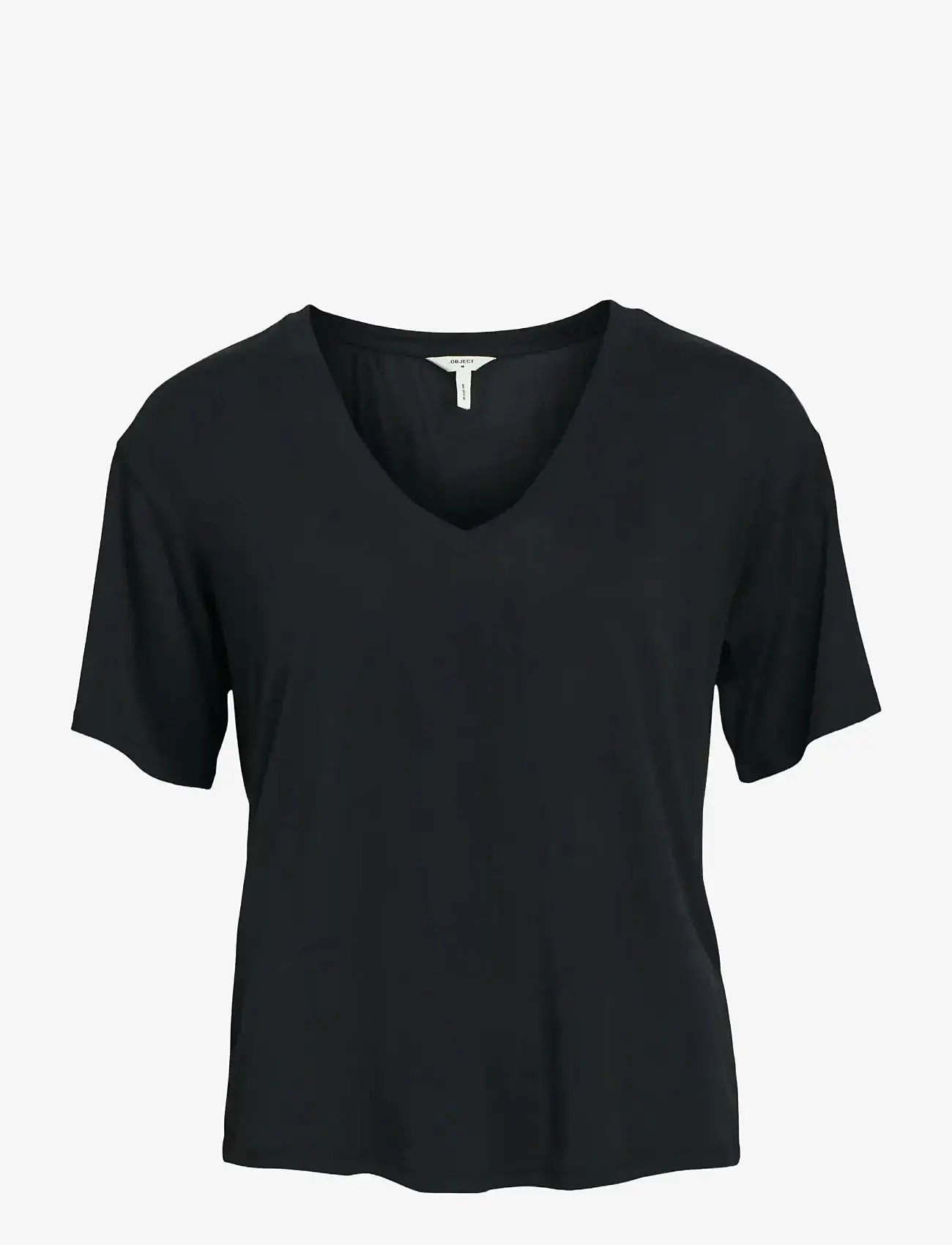 Object - OBJANNIE RE S/S V-NECK TOP NOOS - t-shirts - black - 1