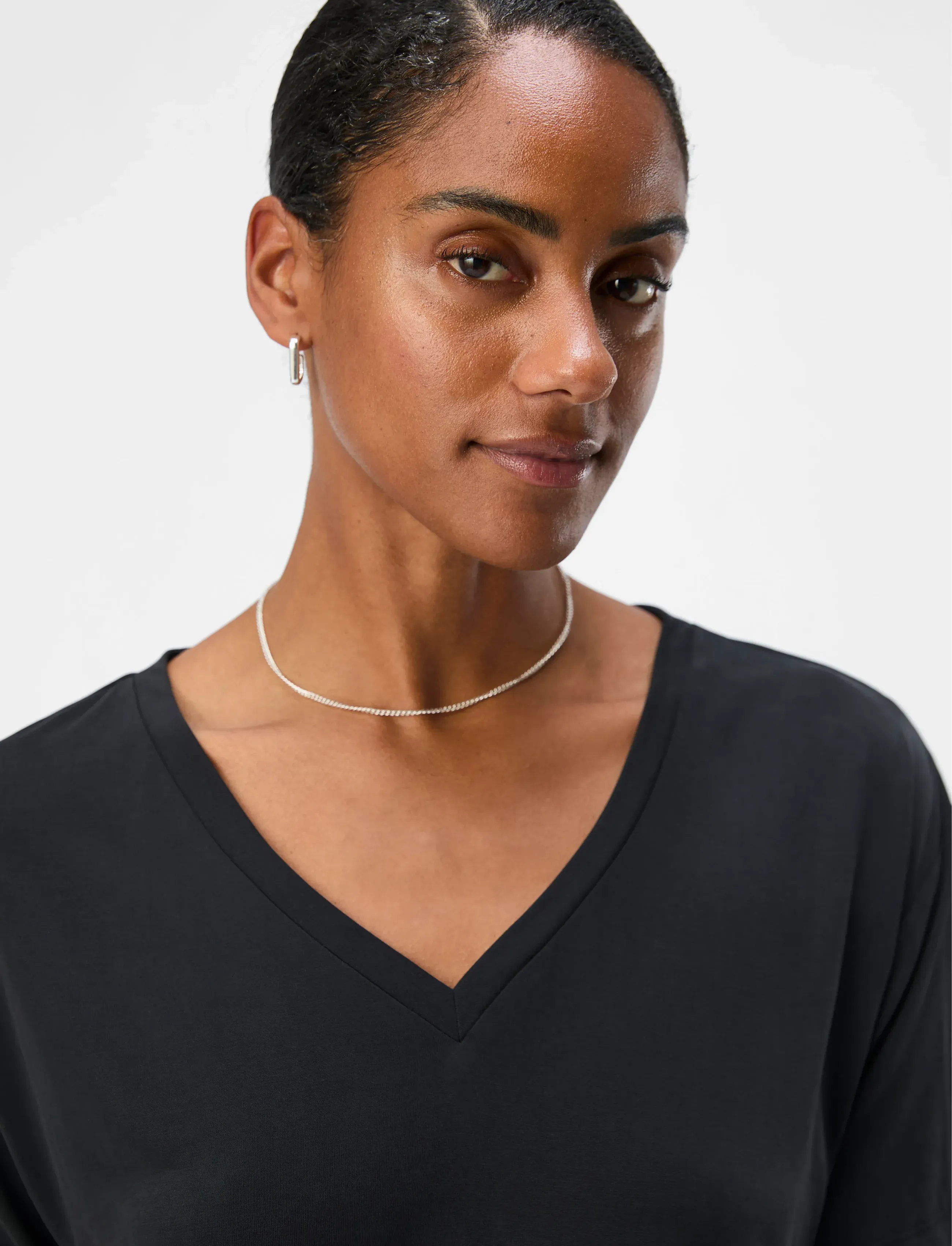 Object - OBJANNIE RE S/S V-NECK TOP NOOS - black - 5